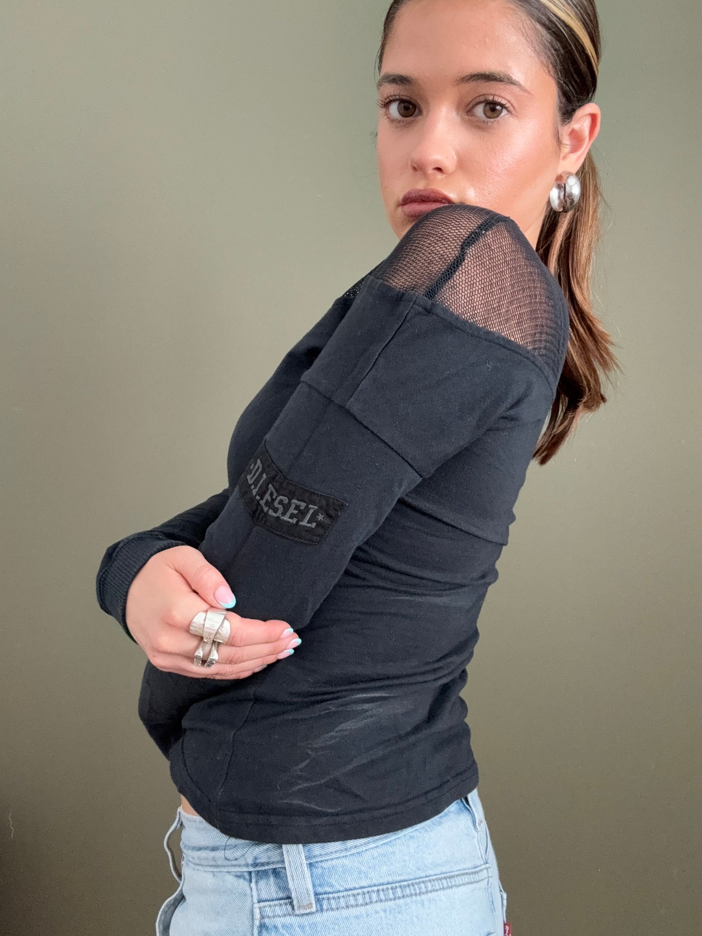 Diesel Longsleeve Mesh Top (S)