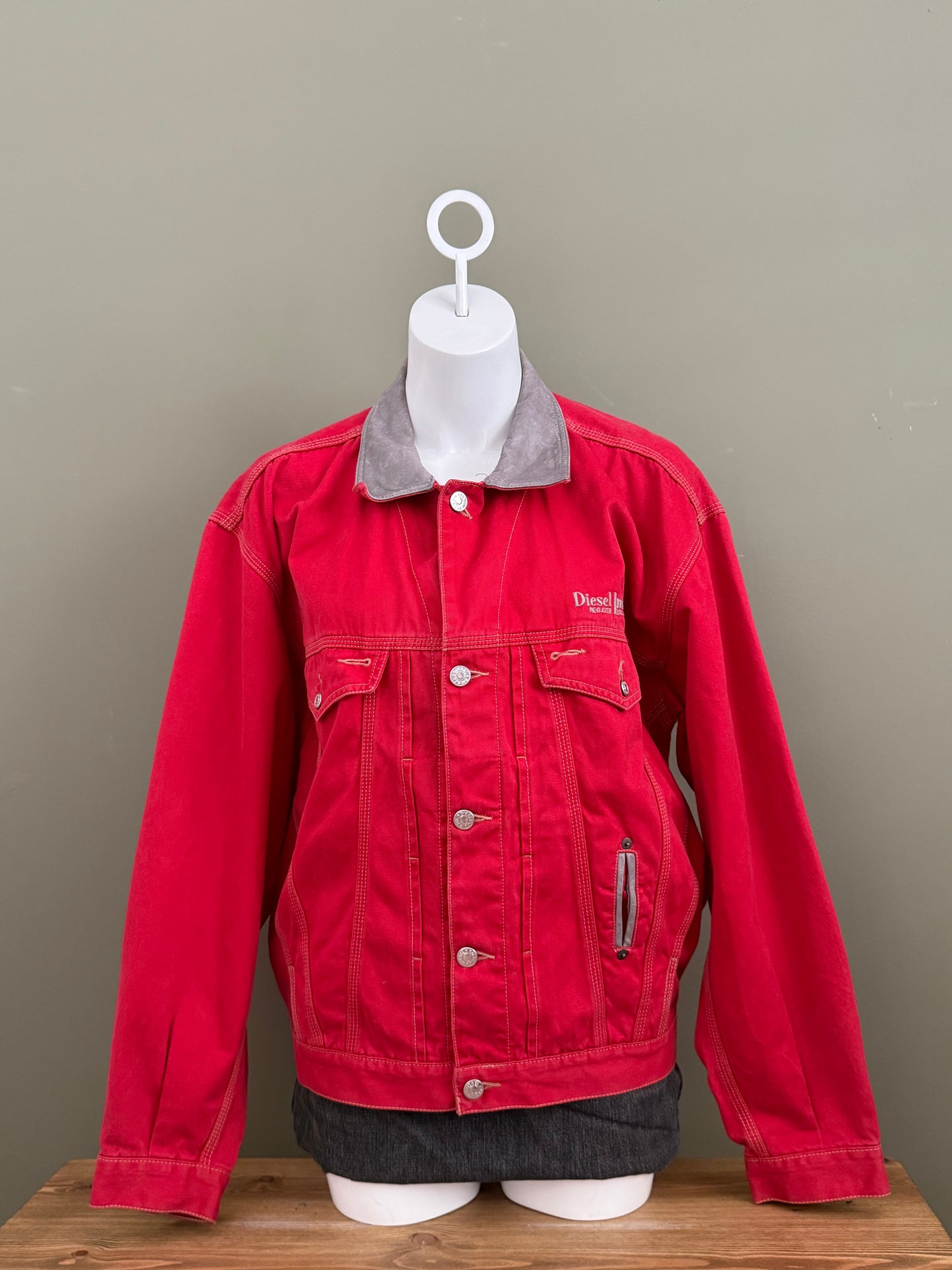 Diesel Red Trucker Jacket (M)