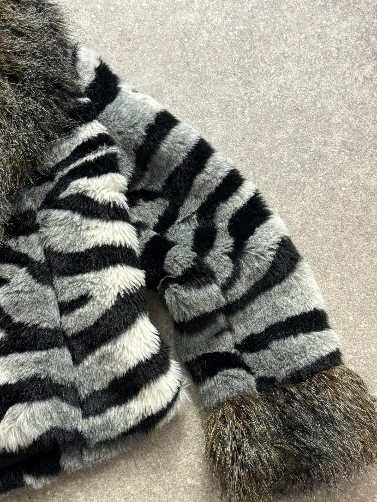 Zebra Faux Fur Jacket