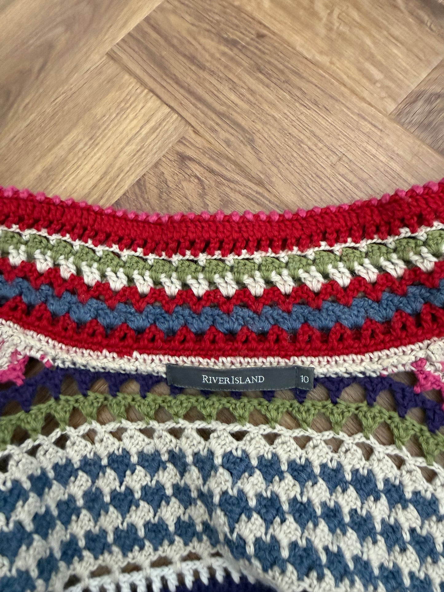 Vintage Crochet Zip Jumper (UK10)