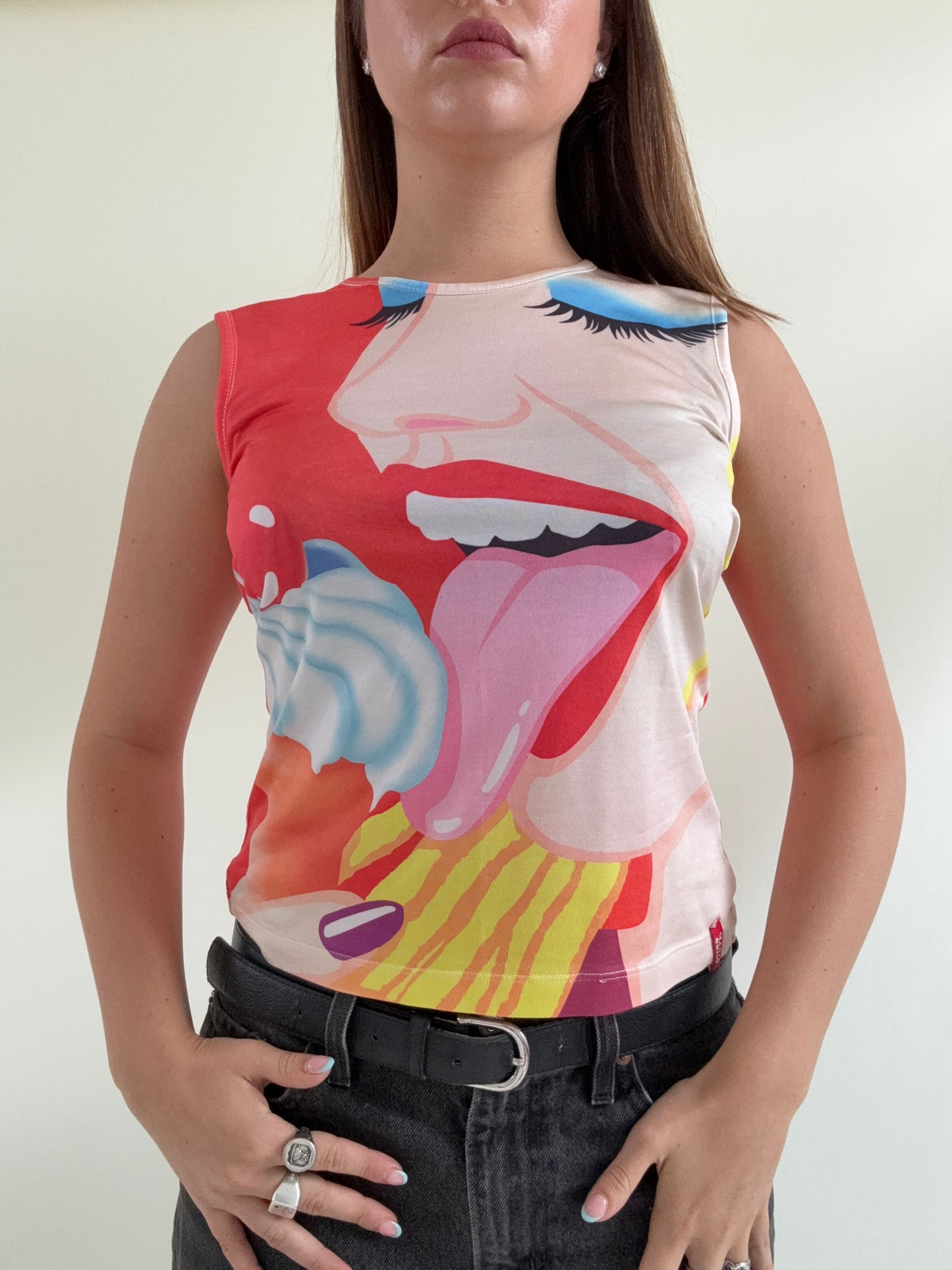 Miss Sixty Graphic Print Vest (L)