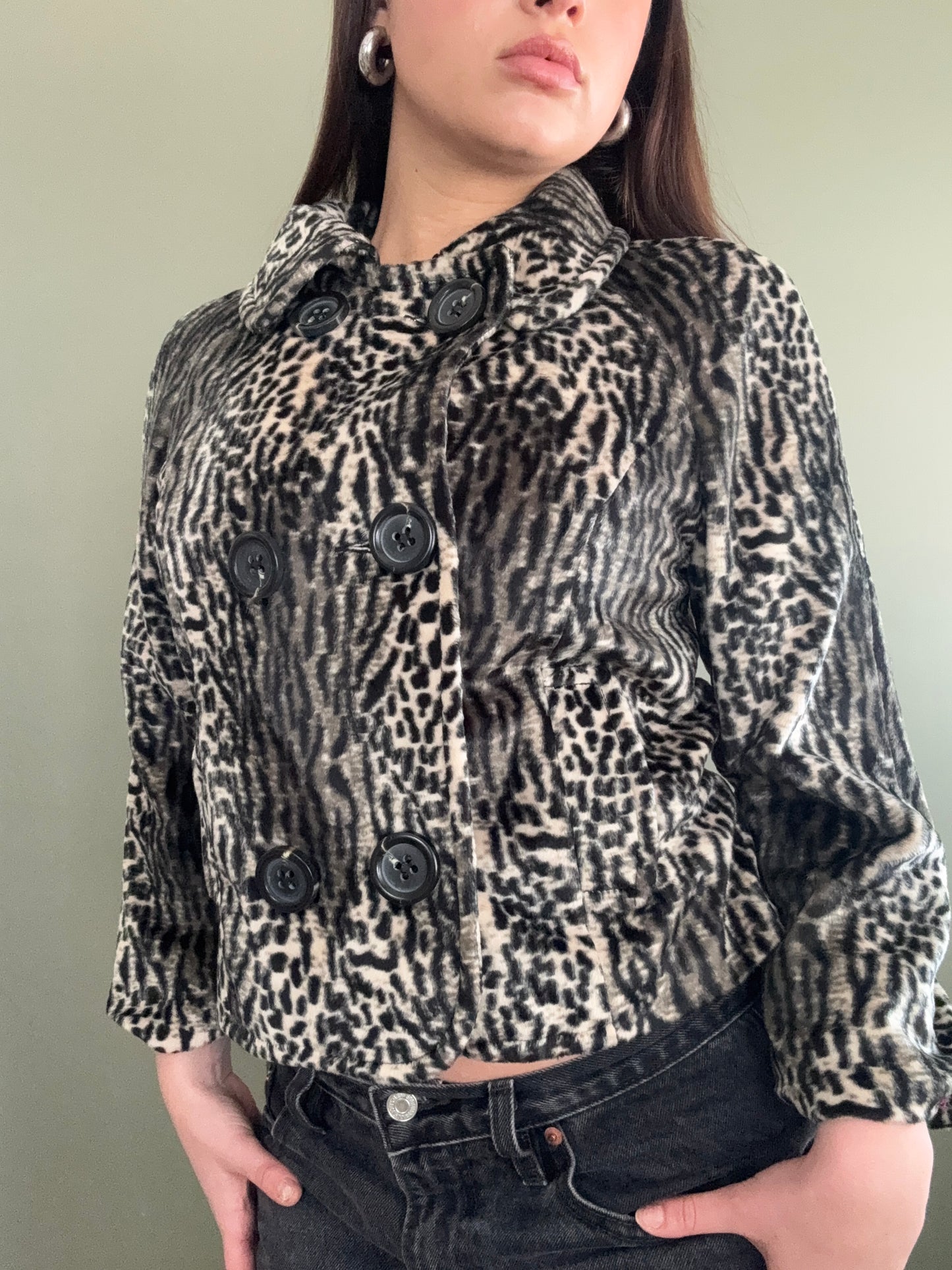 Leopard Pea Coat (UK10)