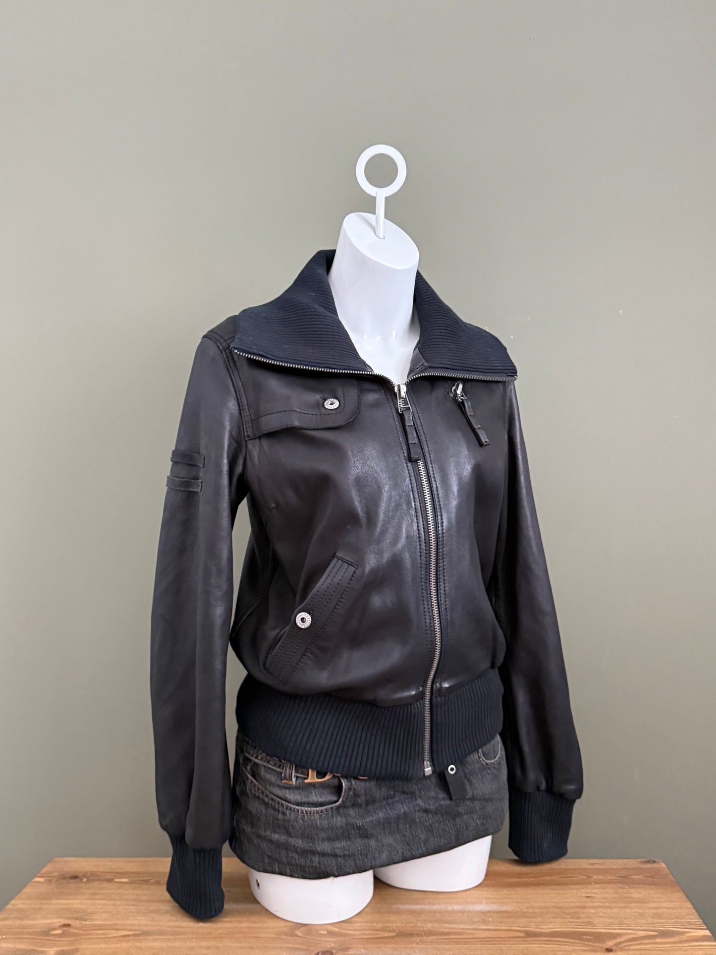 Diesel Leather Bomber Jacket (L)