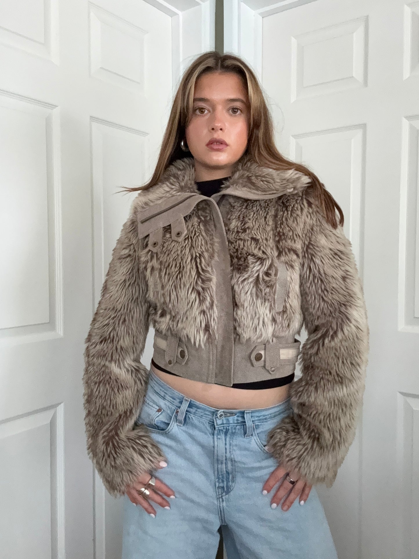 Faux Fur Bomber Jacket (UK10)