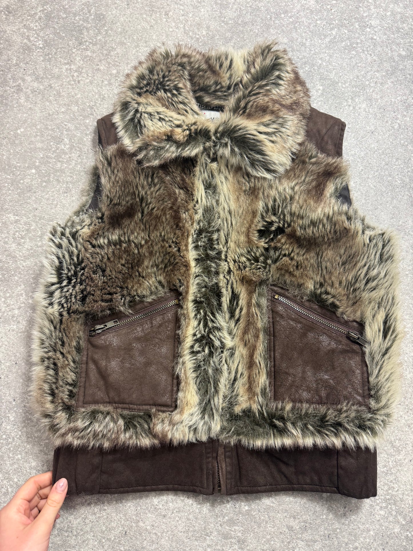 Y2K Faux Fur Gilet (UK10)