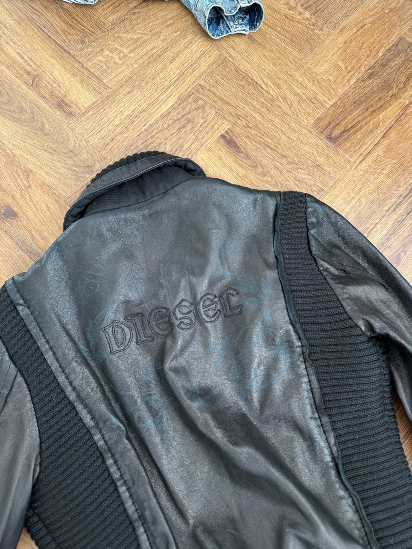 Diesel Leather Bomber Jacket (S)
