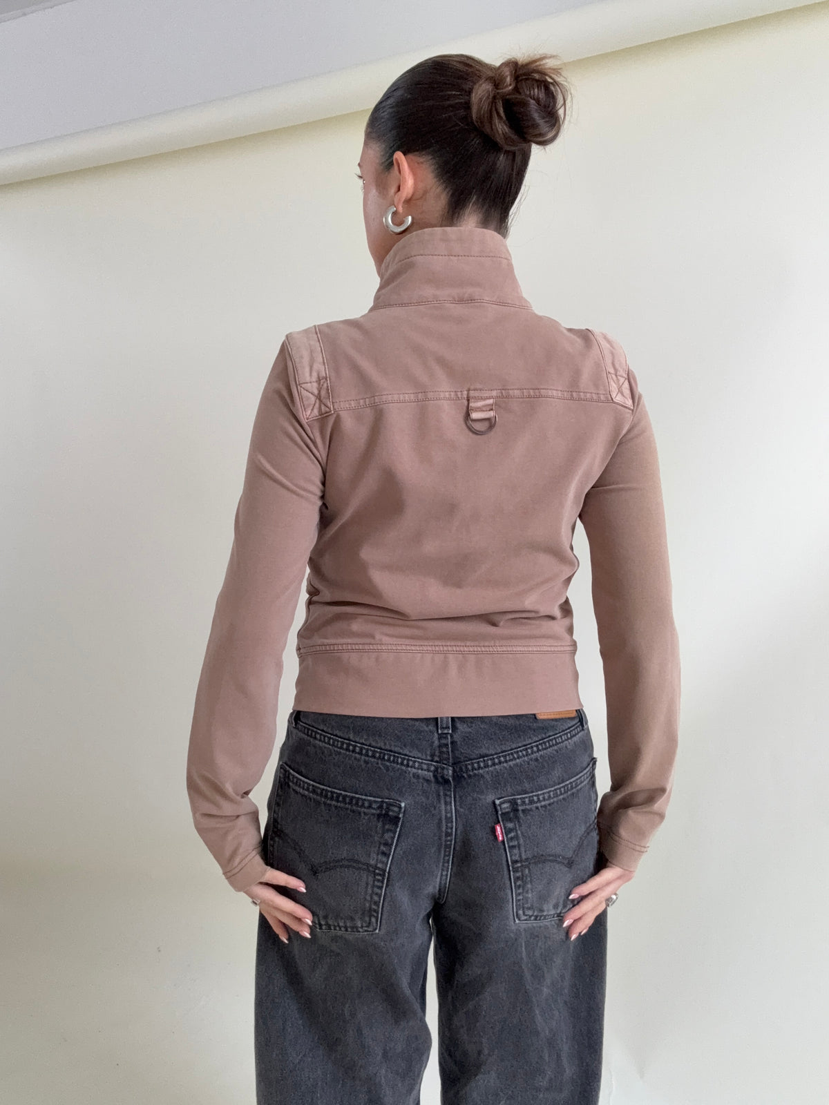 Beige Cargo Zip Jumper (M)