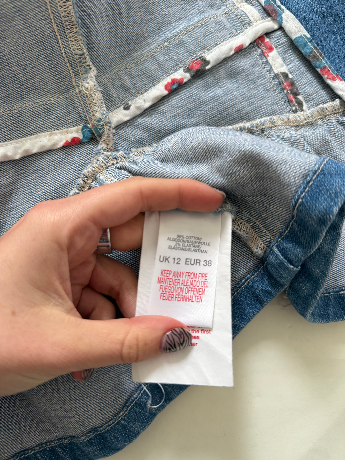 Shortsleeve Fitted Denim Top/Jacket (UK12)