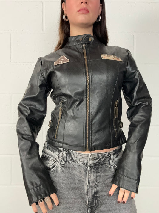 Faux Leather Biker Jacket (UK10)