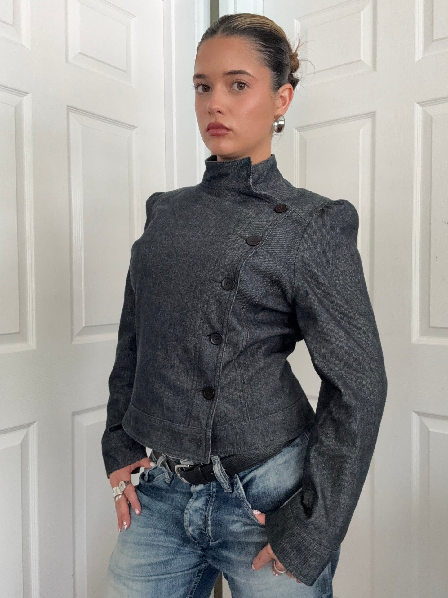Asymmetric Button Jacket (UK14)