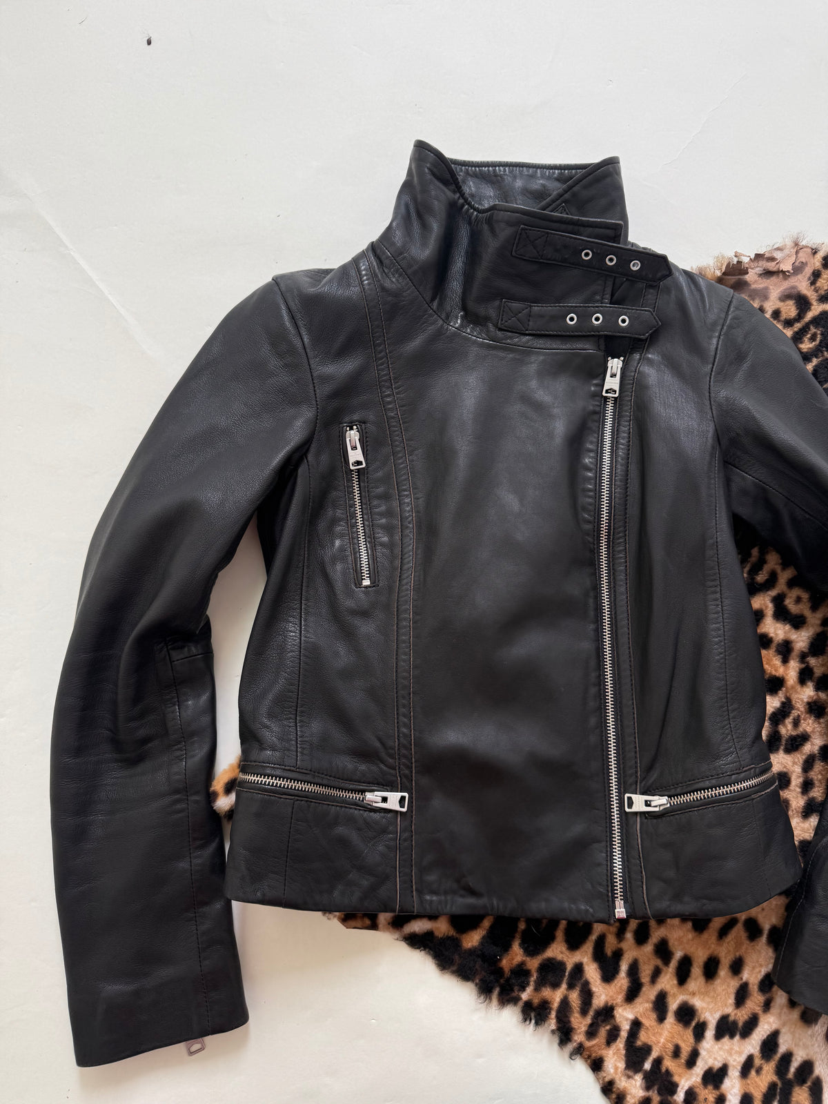 Allsaints Leather Buckle Jacket (UK8)