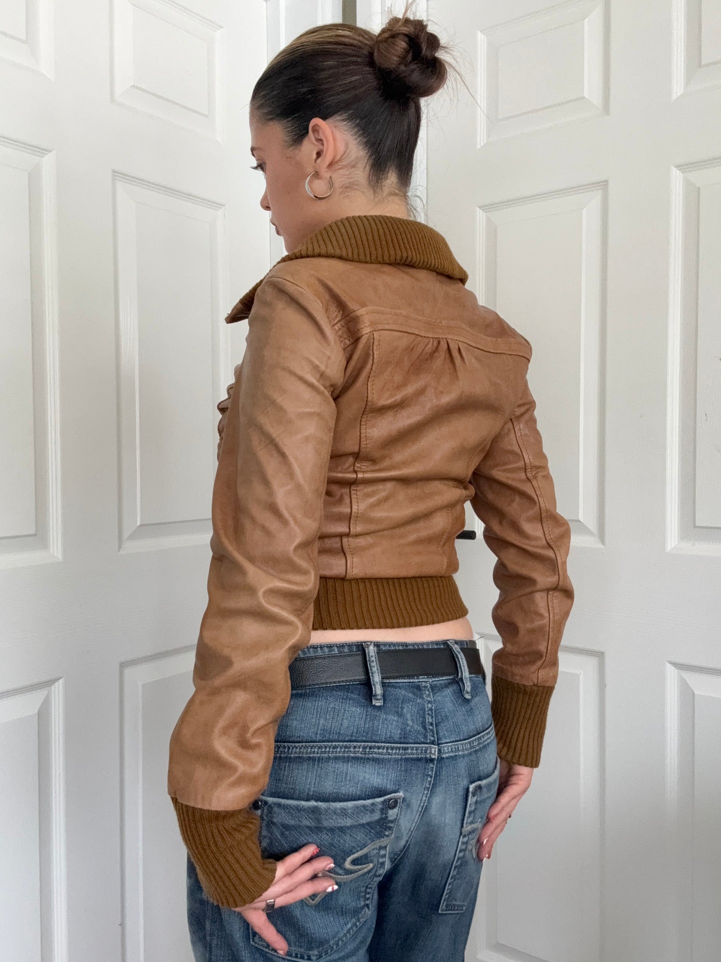 Fitted Leather Jacket (UK8)