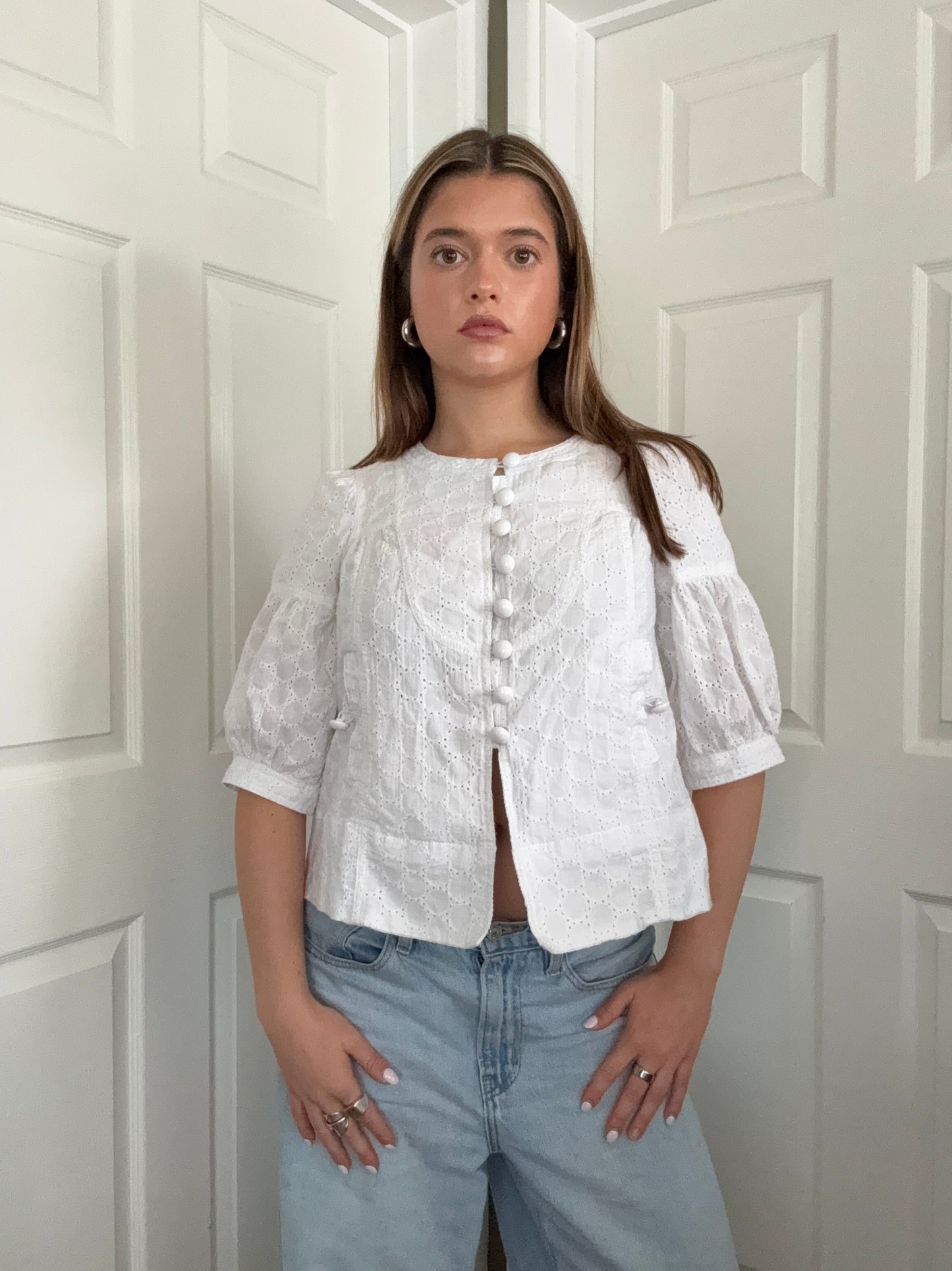 White Summer Peacoat (UK10)