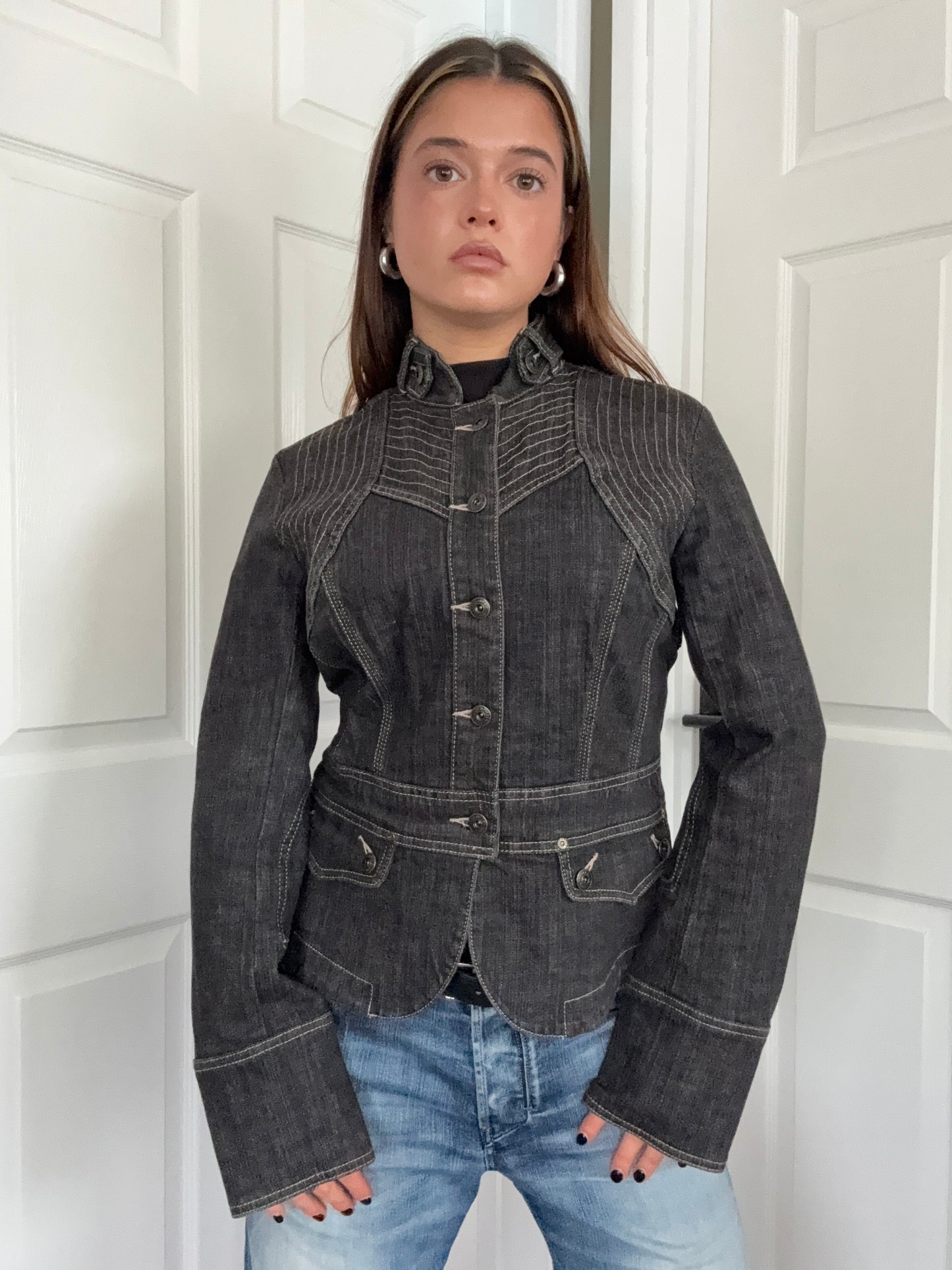 Karen Millen Denim Corset Jacket (UK14)