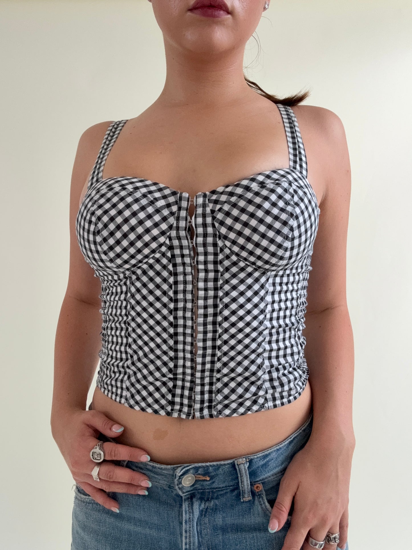 Guess Gingham Corset Top (XS)