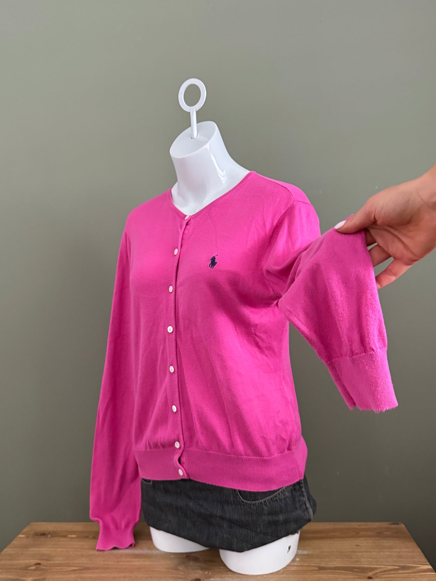 Pink Ralph Lauren Knit Cardigan (XL)