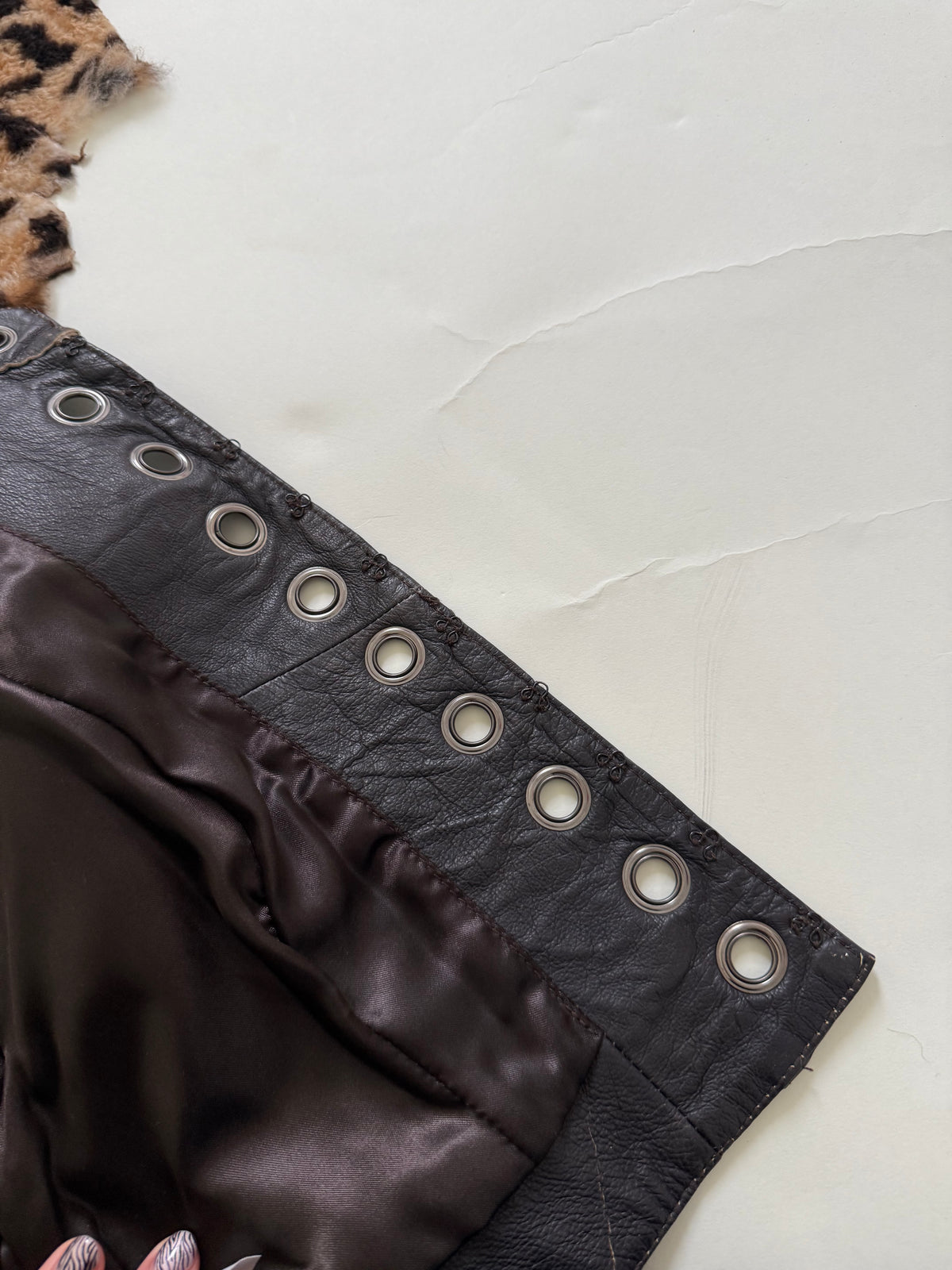 Vintage Leather Cropped Jacket (UK14)