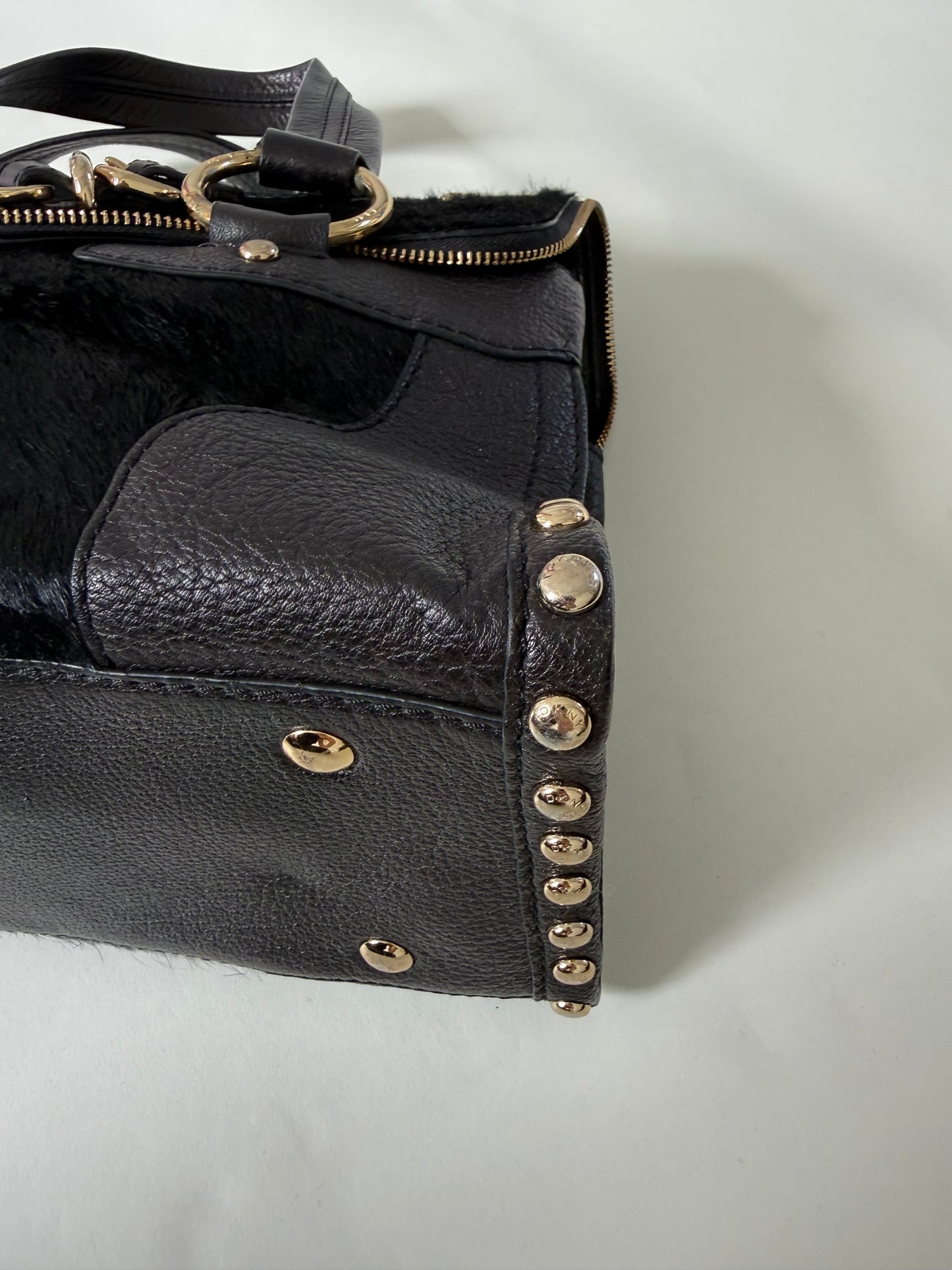DKNY Pony Hair Studded Handbag