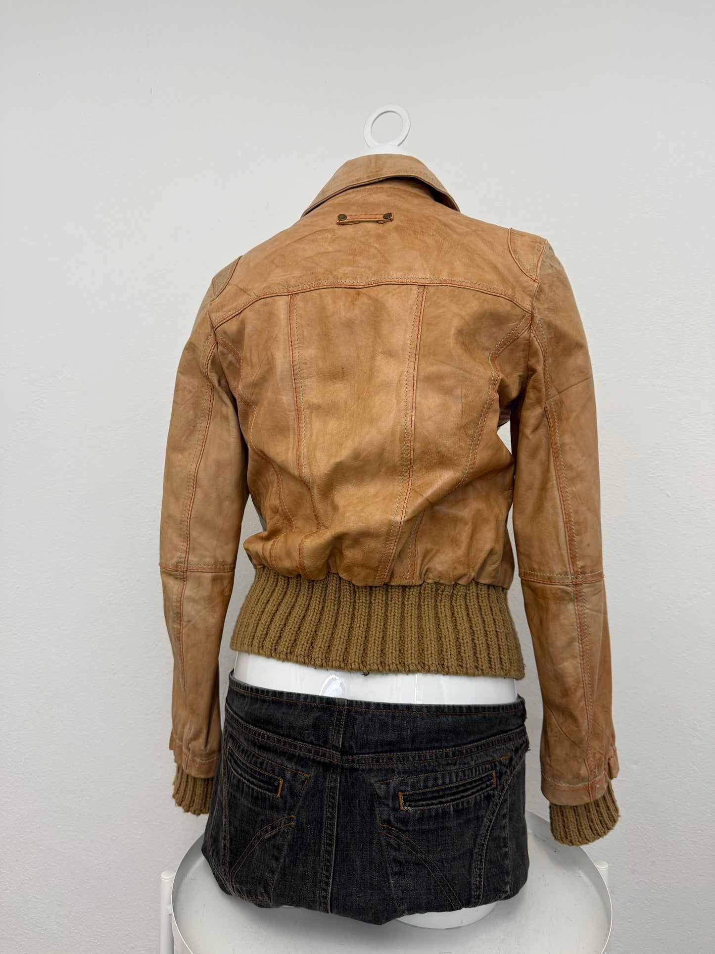 Leather Bomber Jacket (UK12)