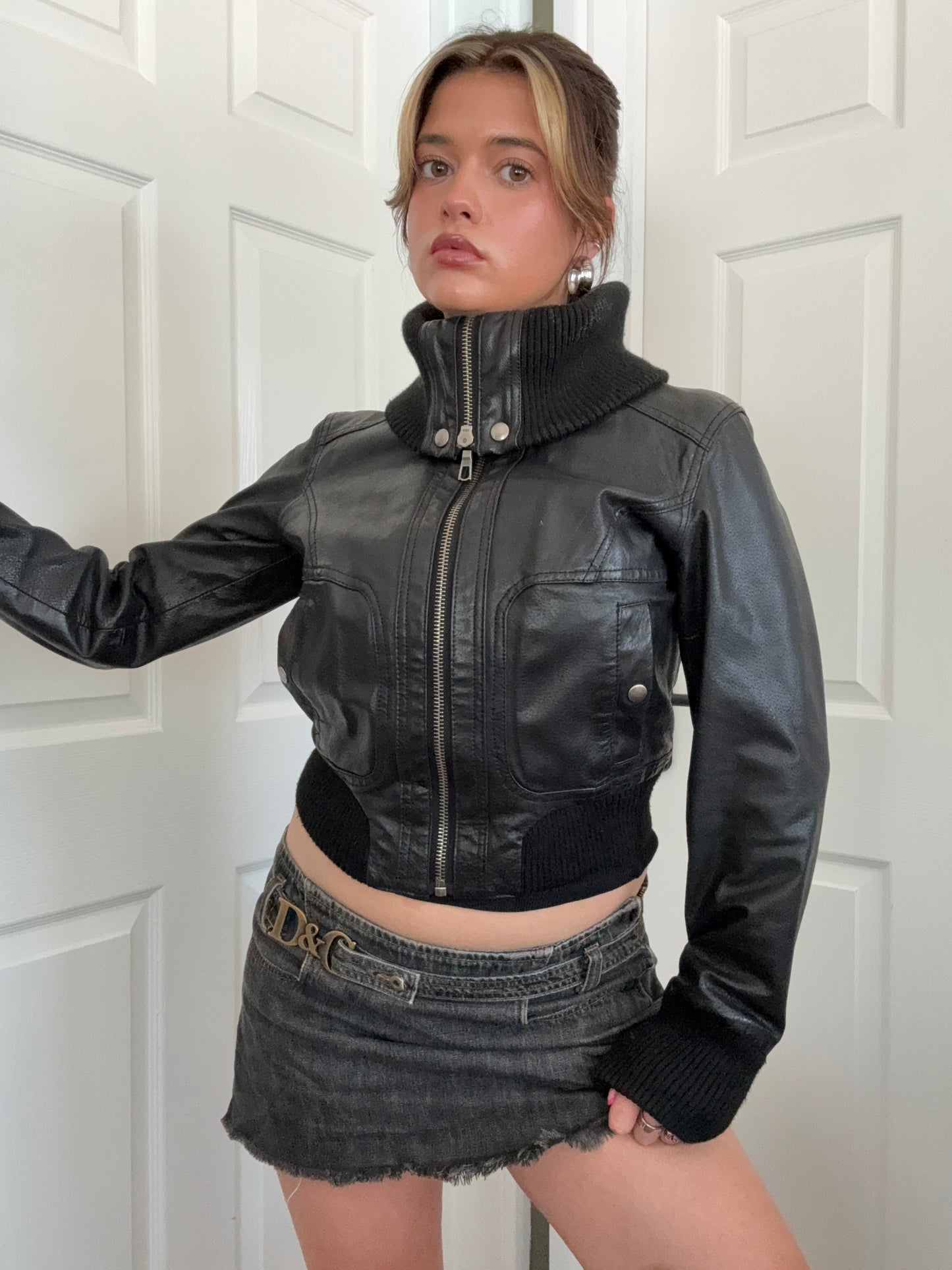 Fitted Leather Jacket (UK12)