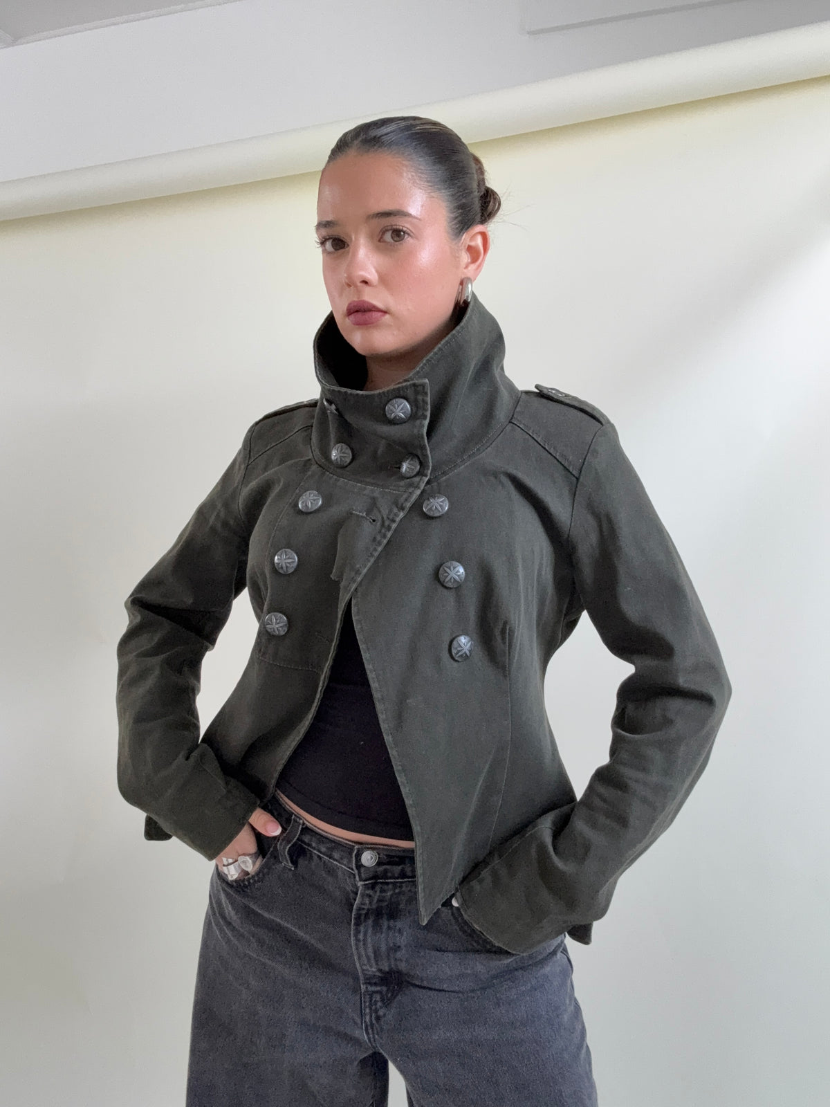 Firetrap Military Funnel Neck Jacket (M)