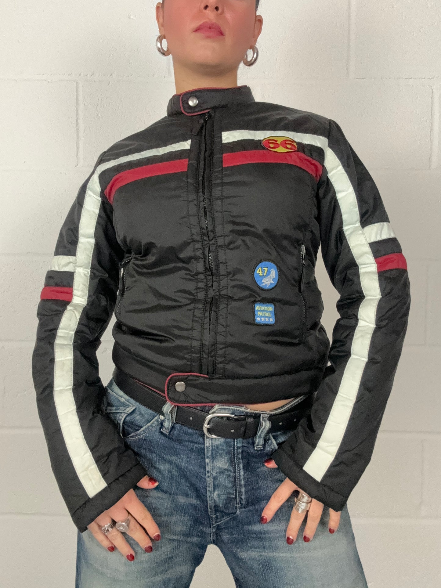 Y2K Biker Style Jacket (UK10)