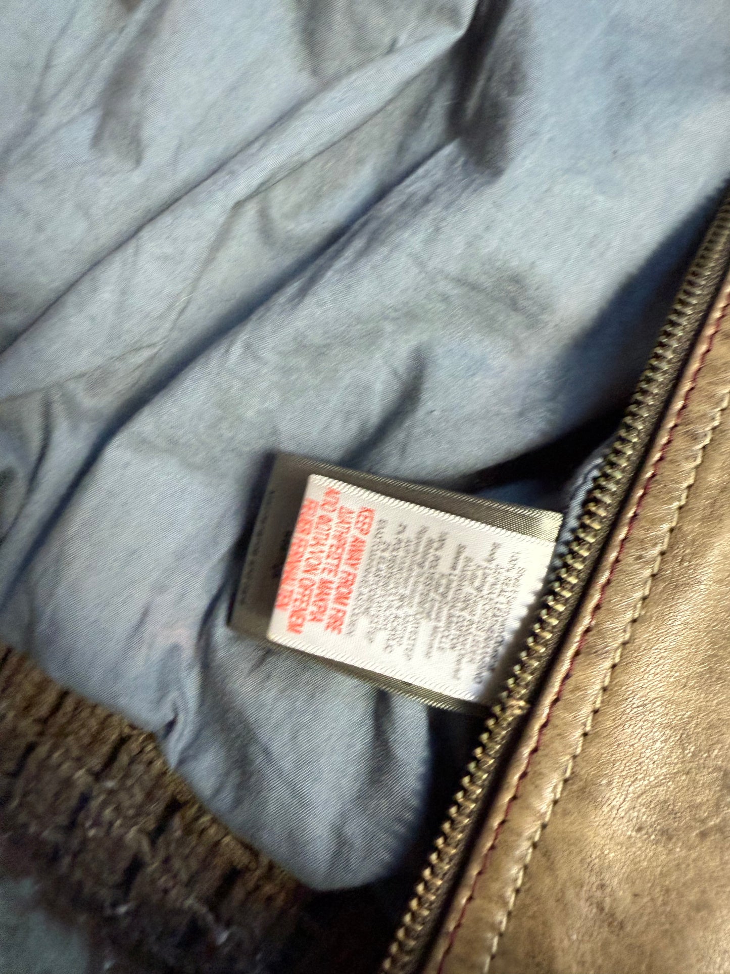 Vintage Leather Bomber Jacket (UK14)