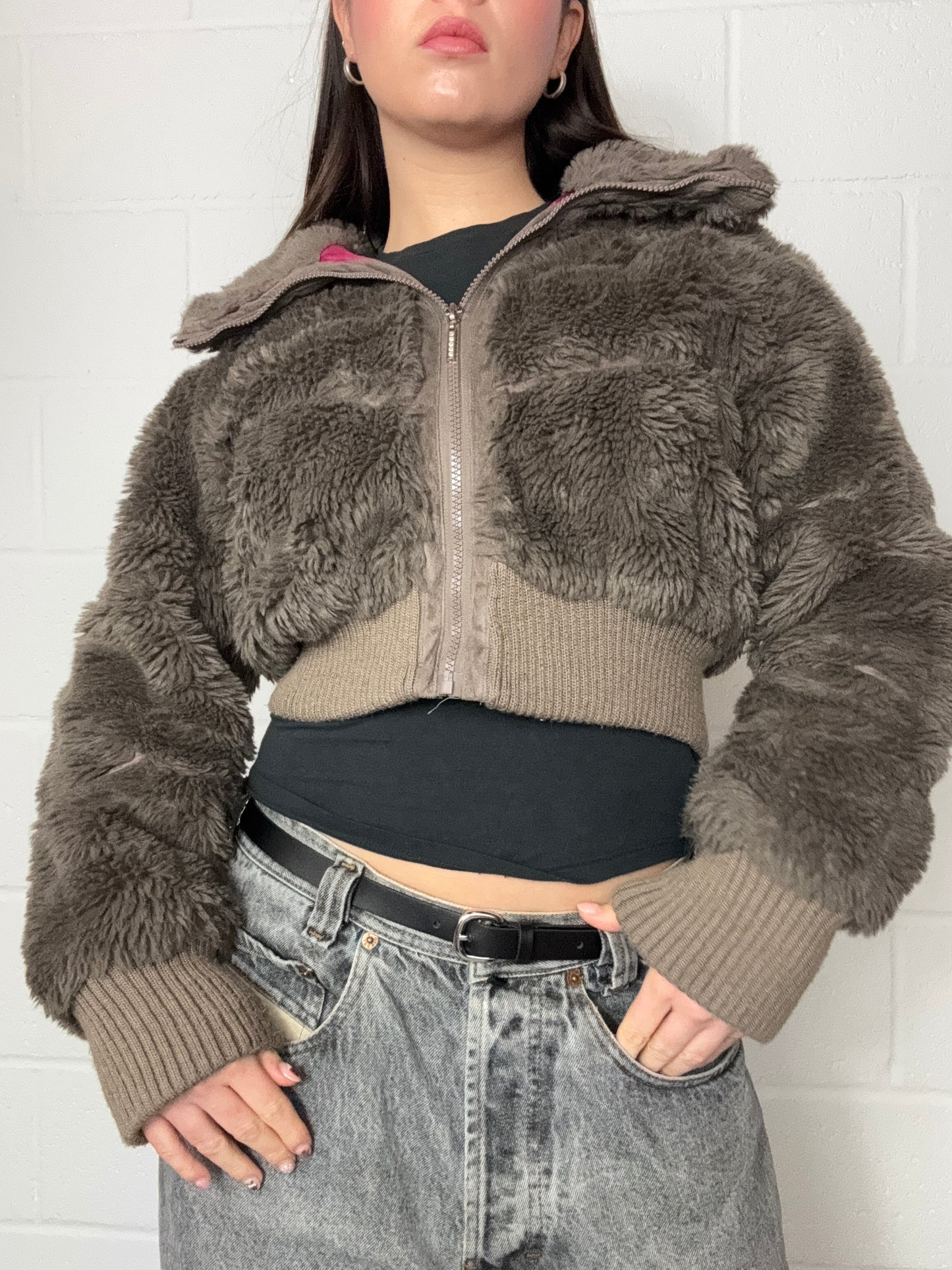 Y2K Faux Fur Jacket (XS)