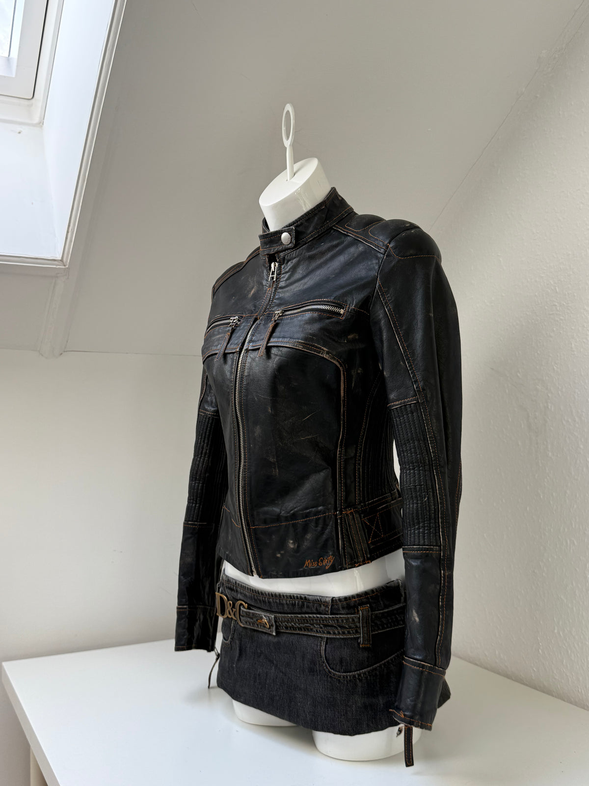 Miss Sixty Leather Biker Jacket (S)