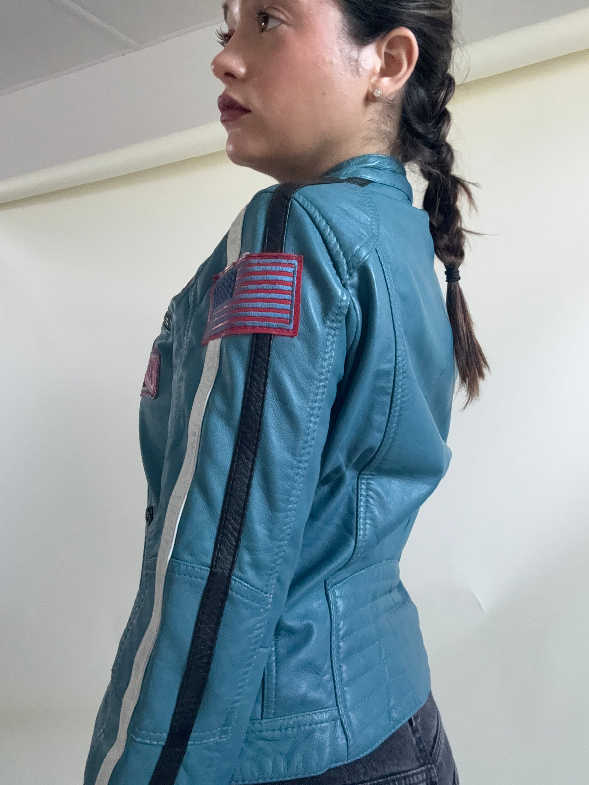 Aviatrix Leather Biker Jacket (S)