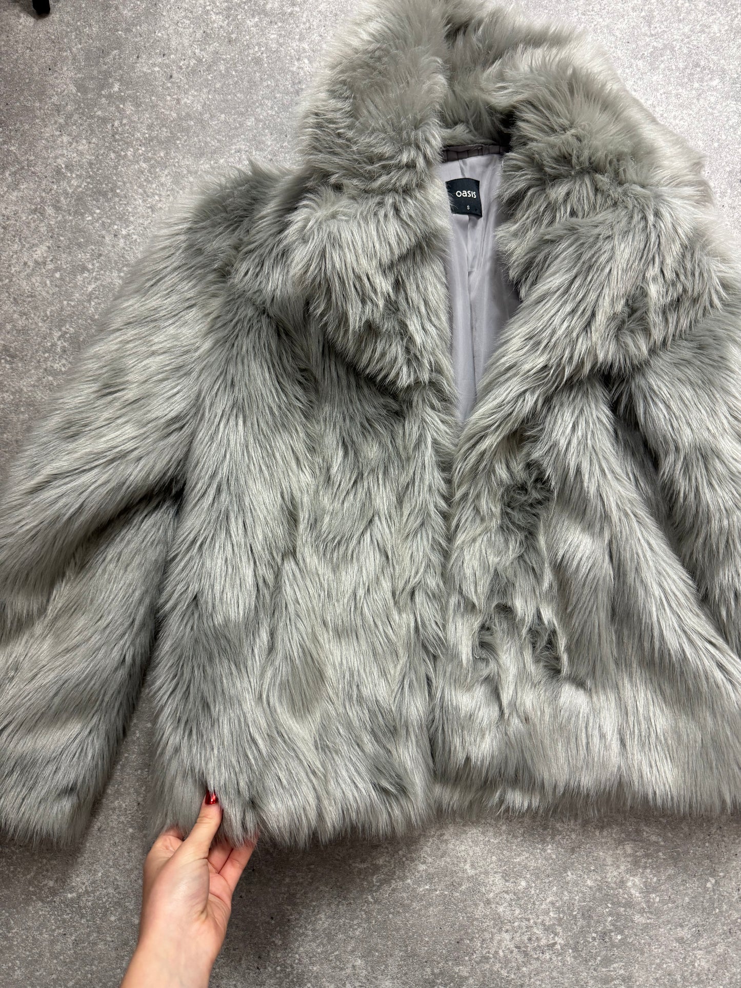 Grey Faux Fur Jacket