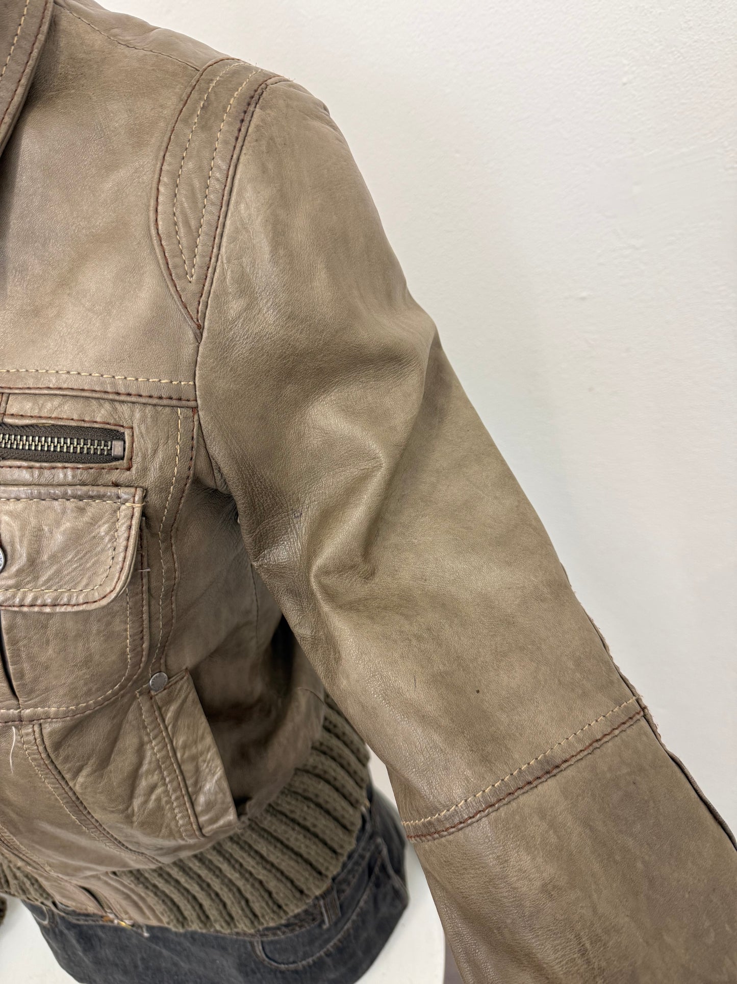 Leather Bomber Jacket (UK12)