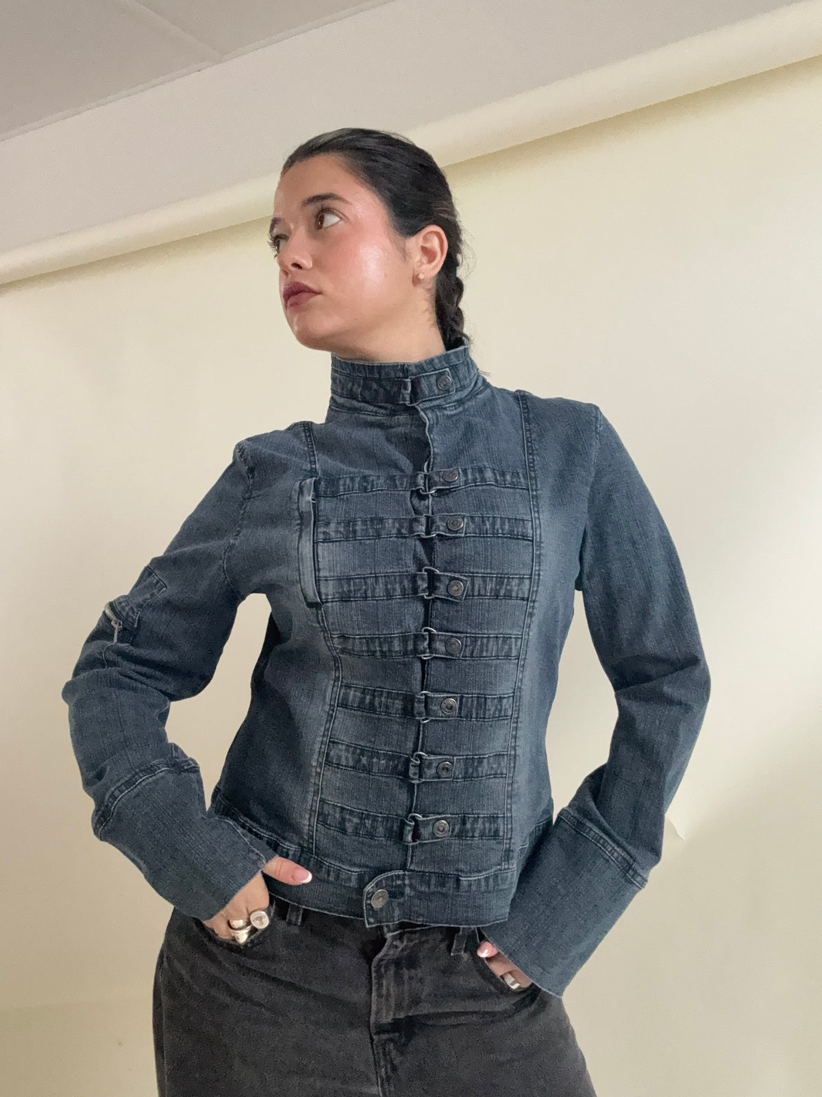 Denim Military Jacket (M)