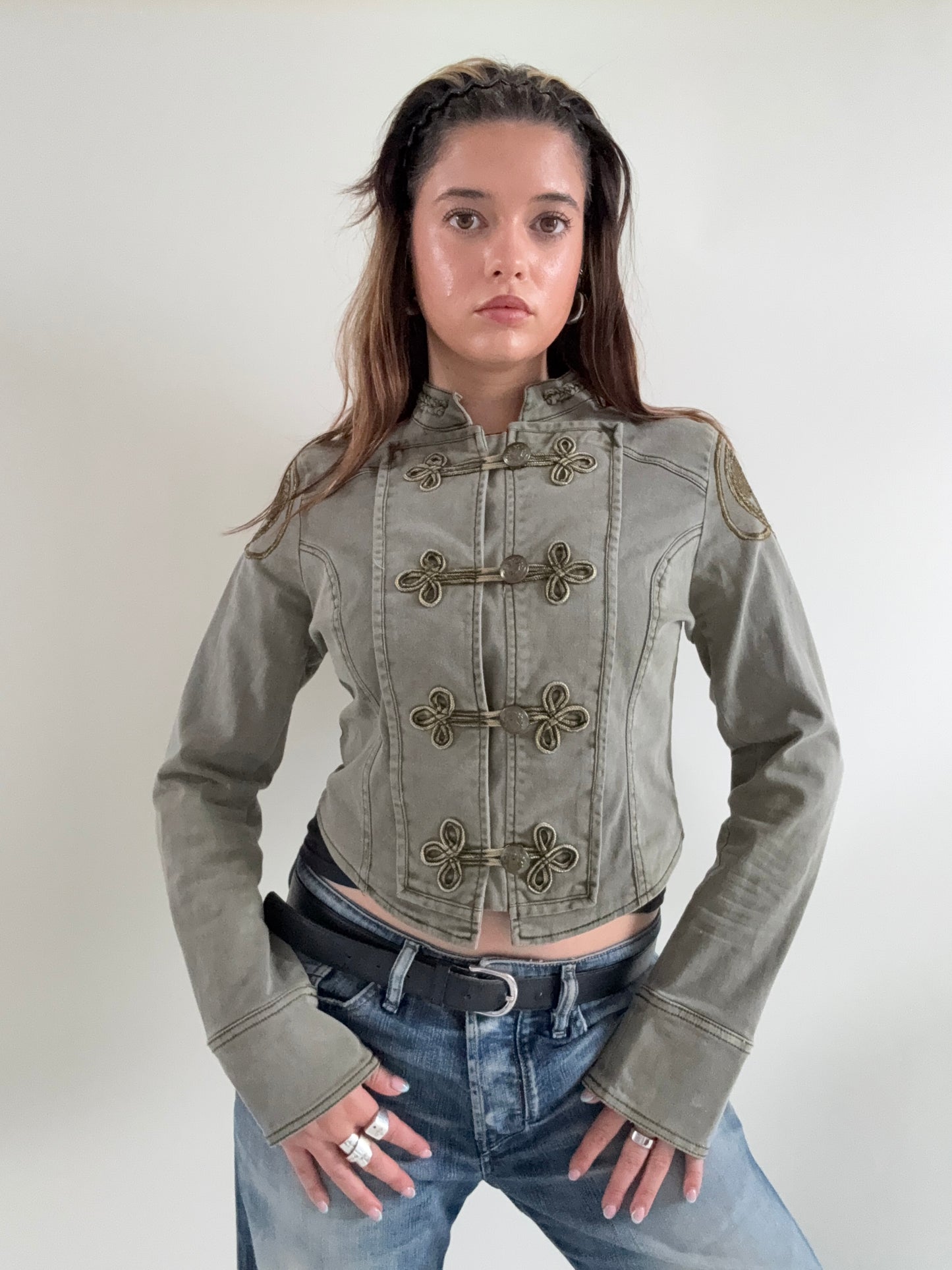 Jane Norman Cropped Military Jacket (UK12)