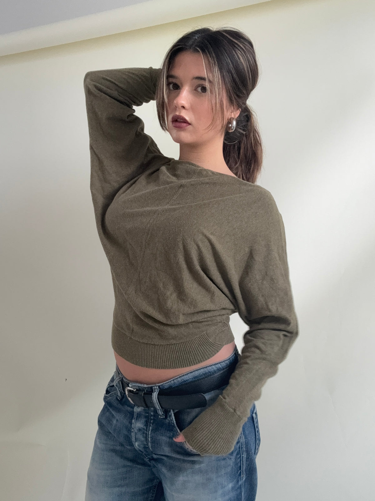 Allsaints Khaki Knit Jumper (S)