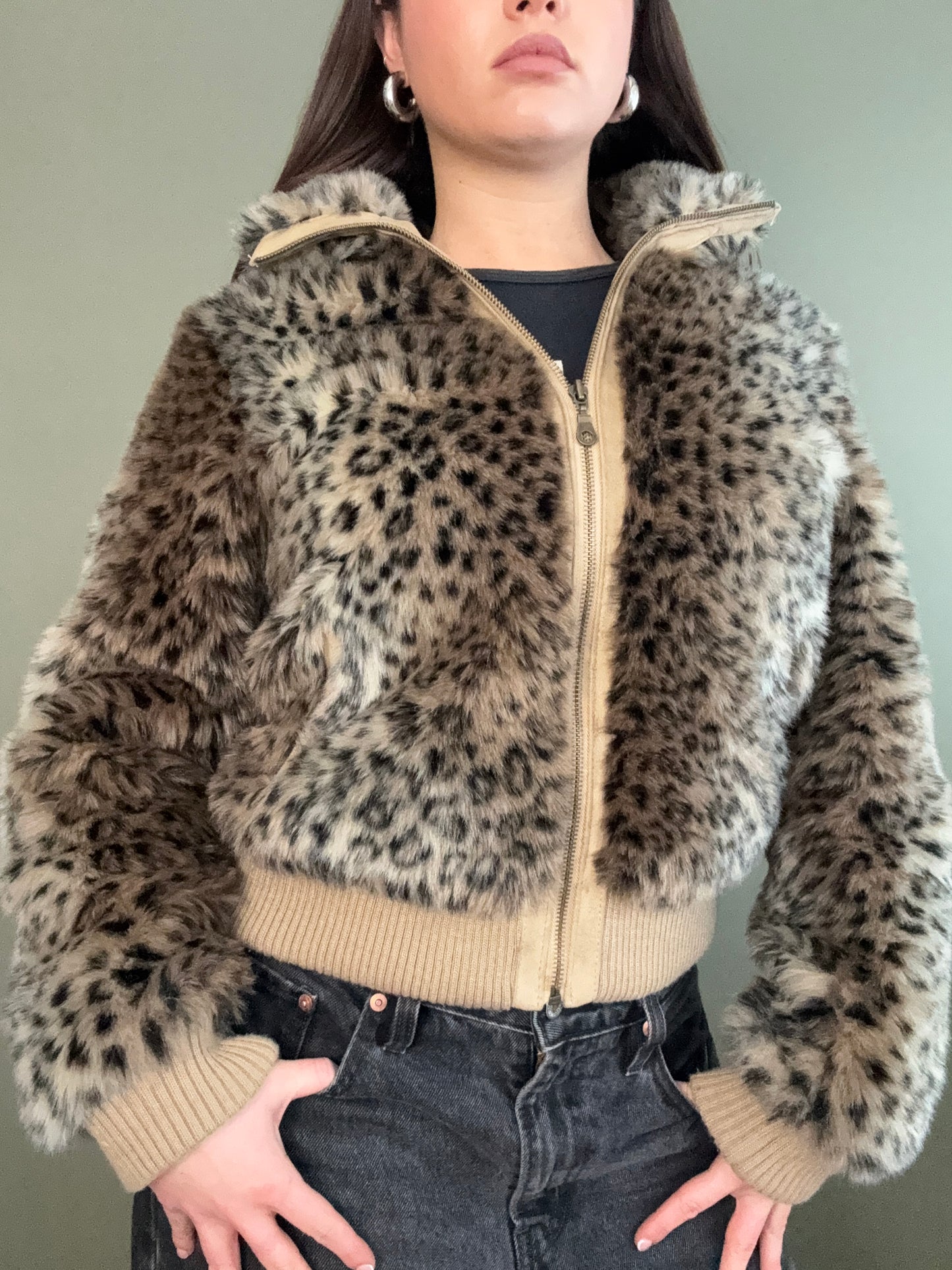 Faux Fur Leopard Jacket (UK10)
