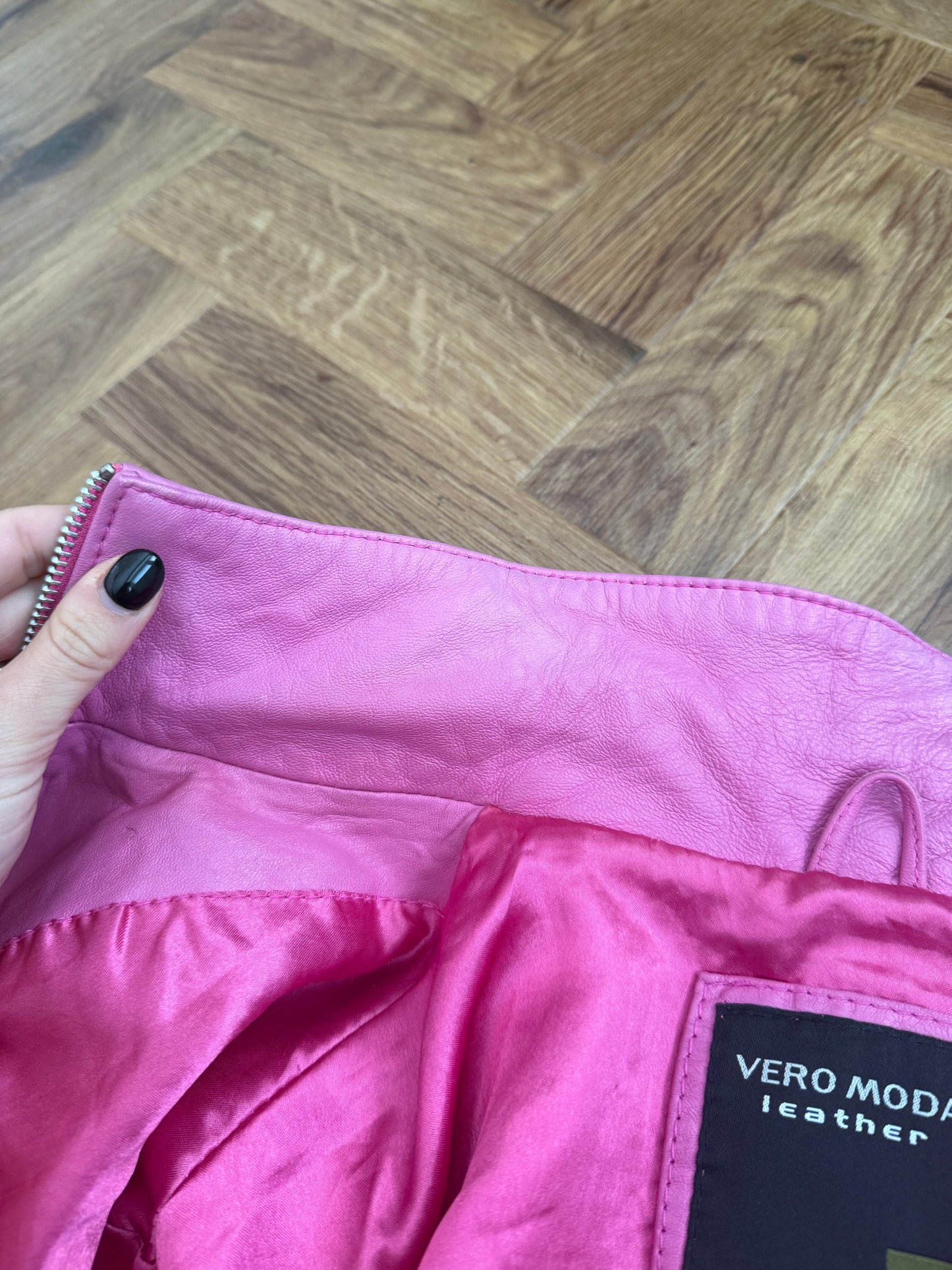 Pink Leather Jacket (M)