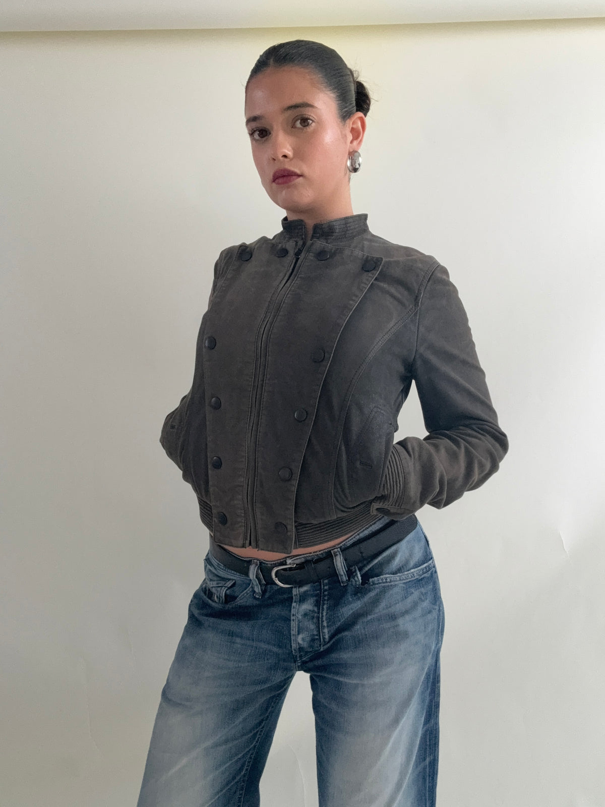 Vintage Diesel Leather Military Jacket (S)