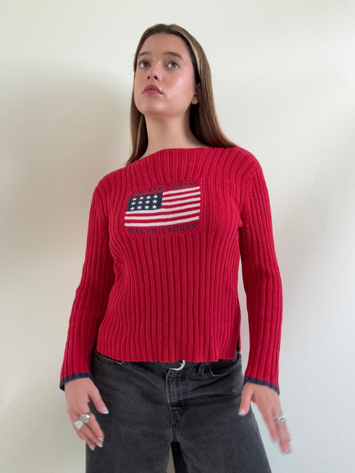 Ralph Lauren Knitted Flag Jumper (M)