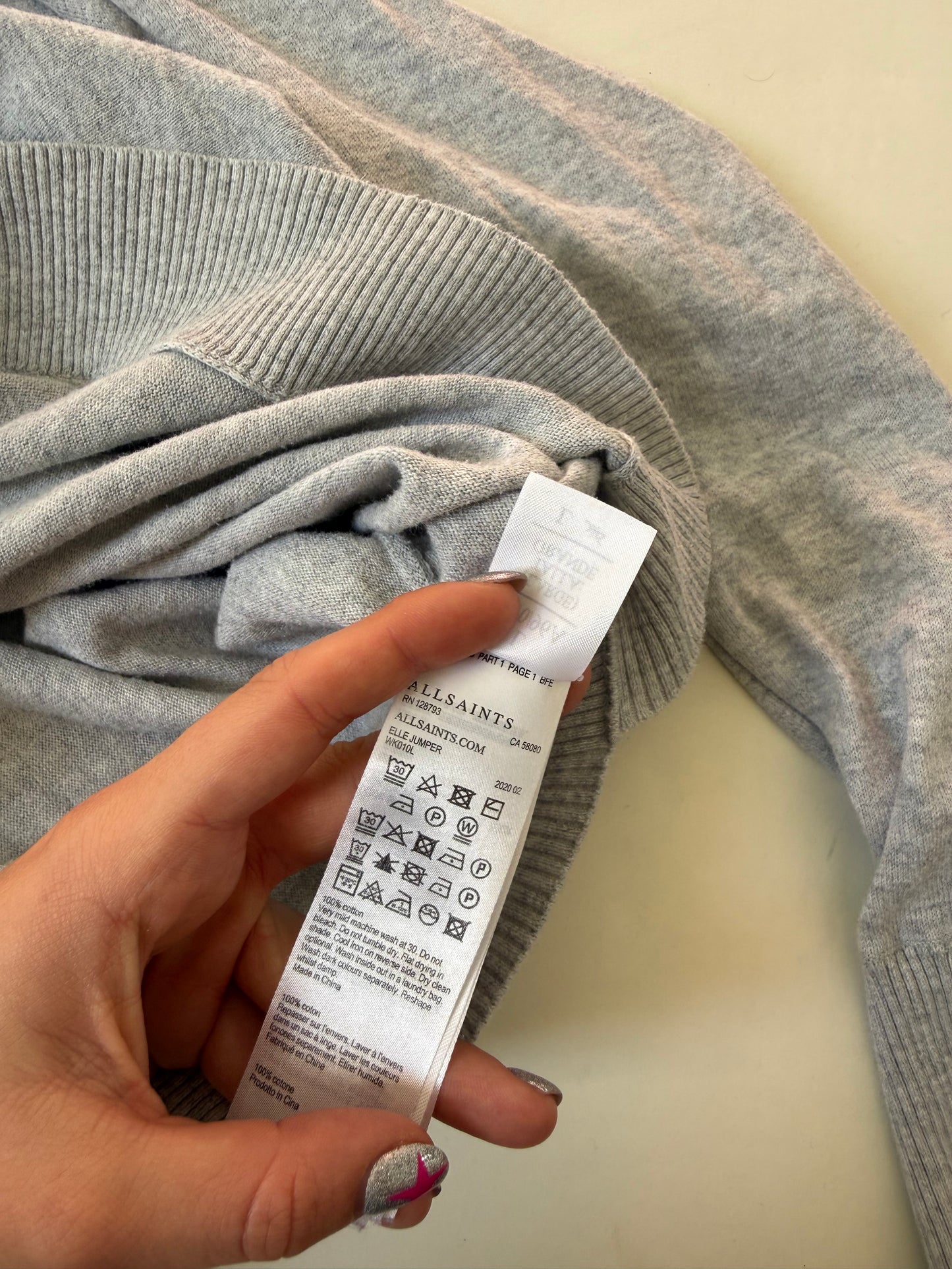 Allsaints Elle Popper Batwing Jumper (L)