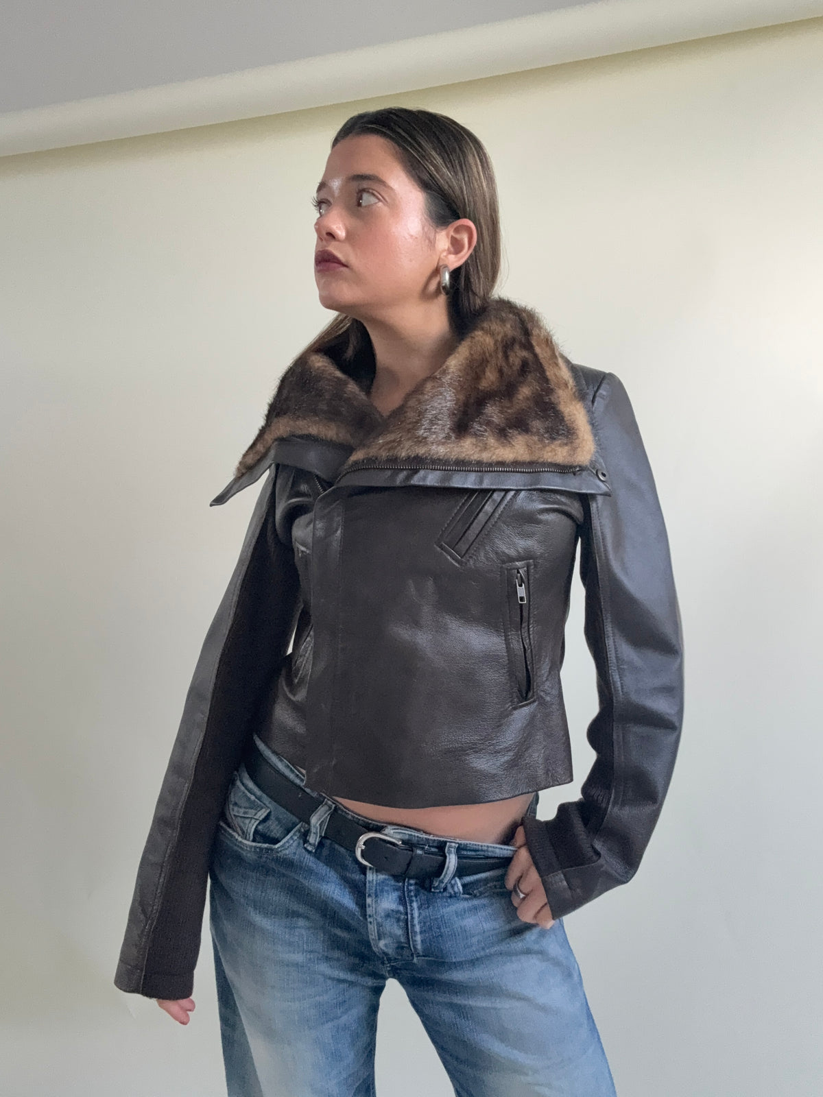 Morgan De Toi Leather Asymmetric Jacket (S)