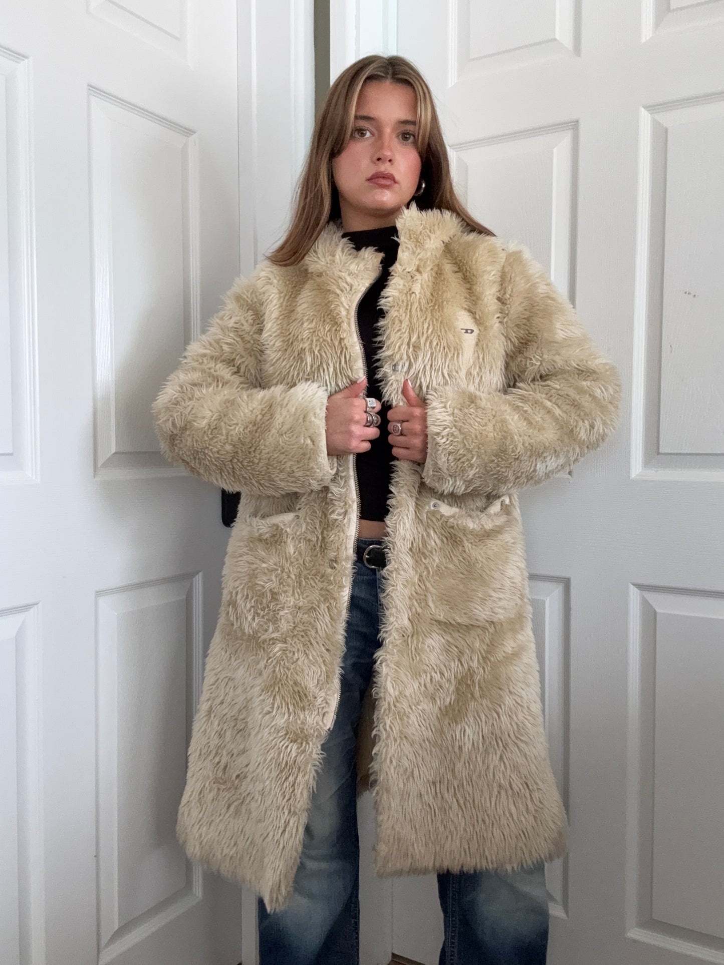 Diesel Faux Fur Yetti Coat (S)