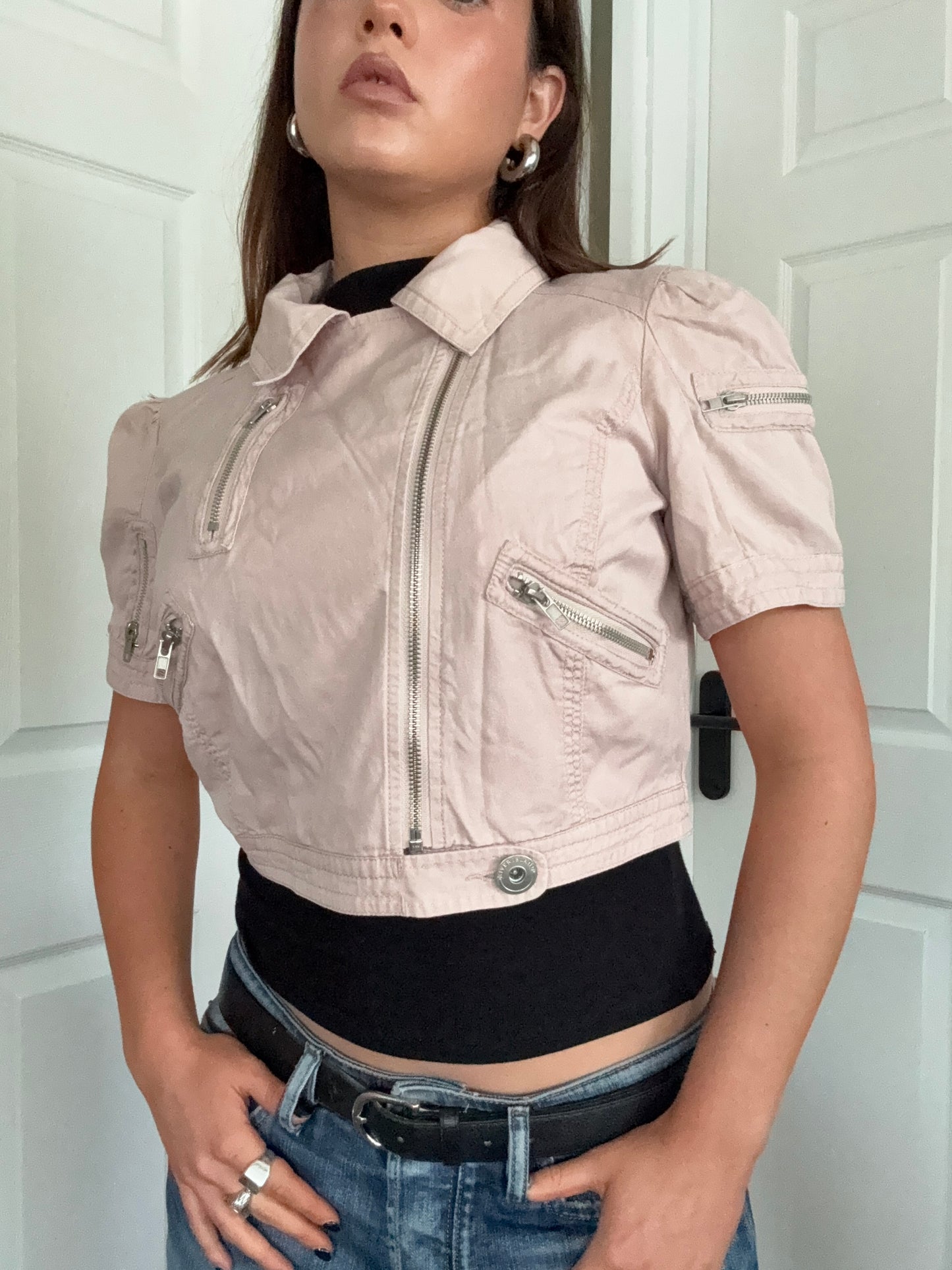 Cropped Cotton Shortsleeve Coat (UK14)