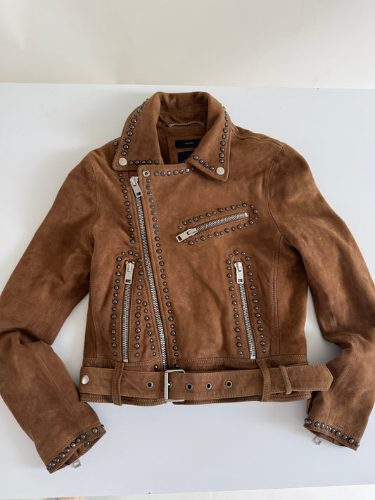 Diesel Suede Studded Biker Jacket (S)
