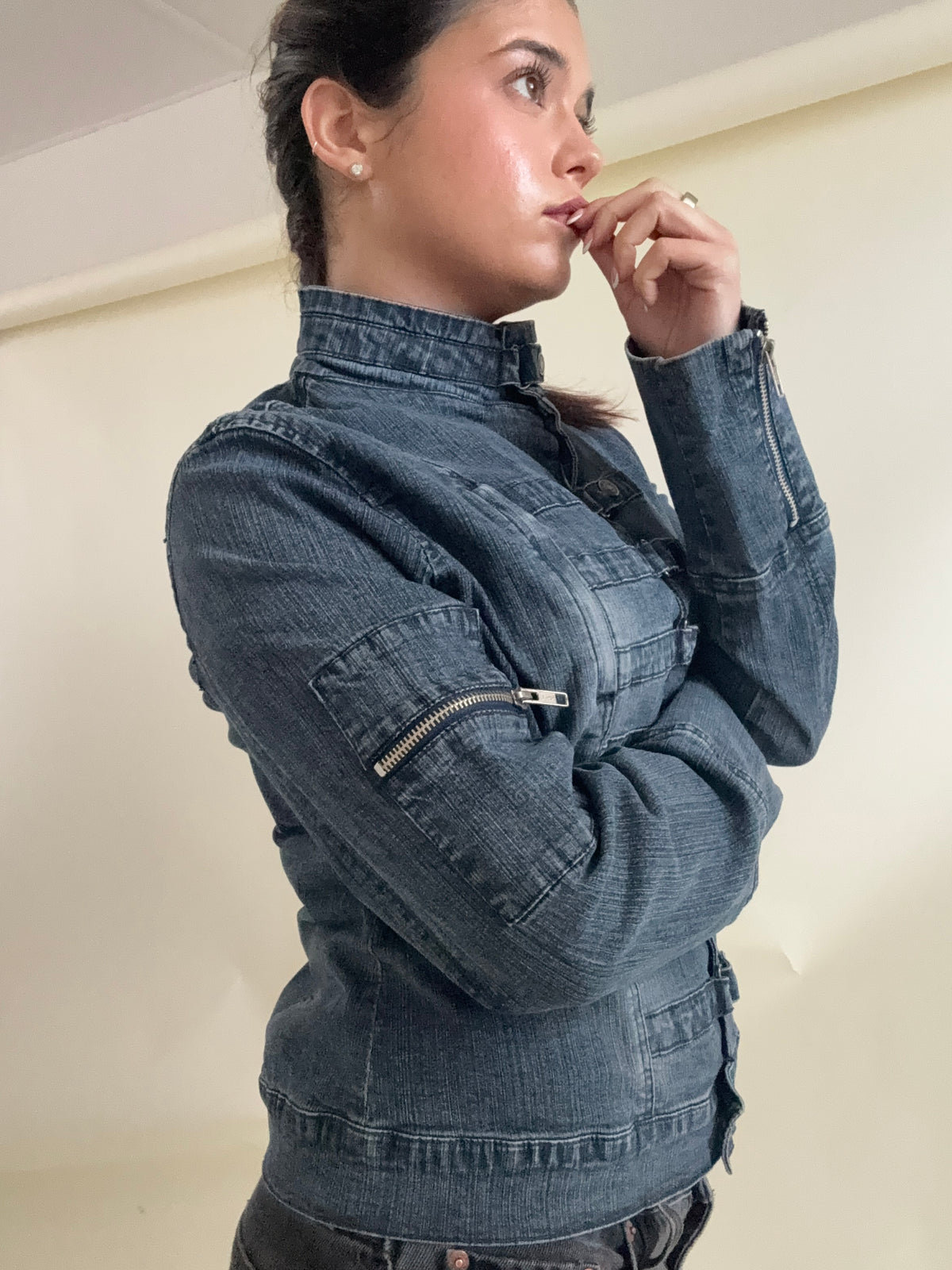 Denim Military Jacket (M)