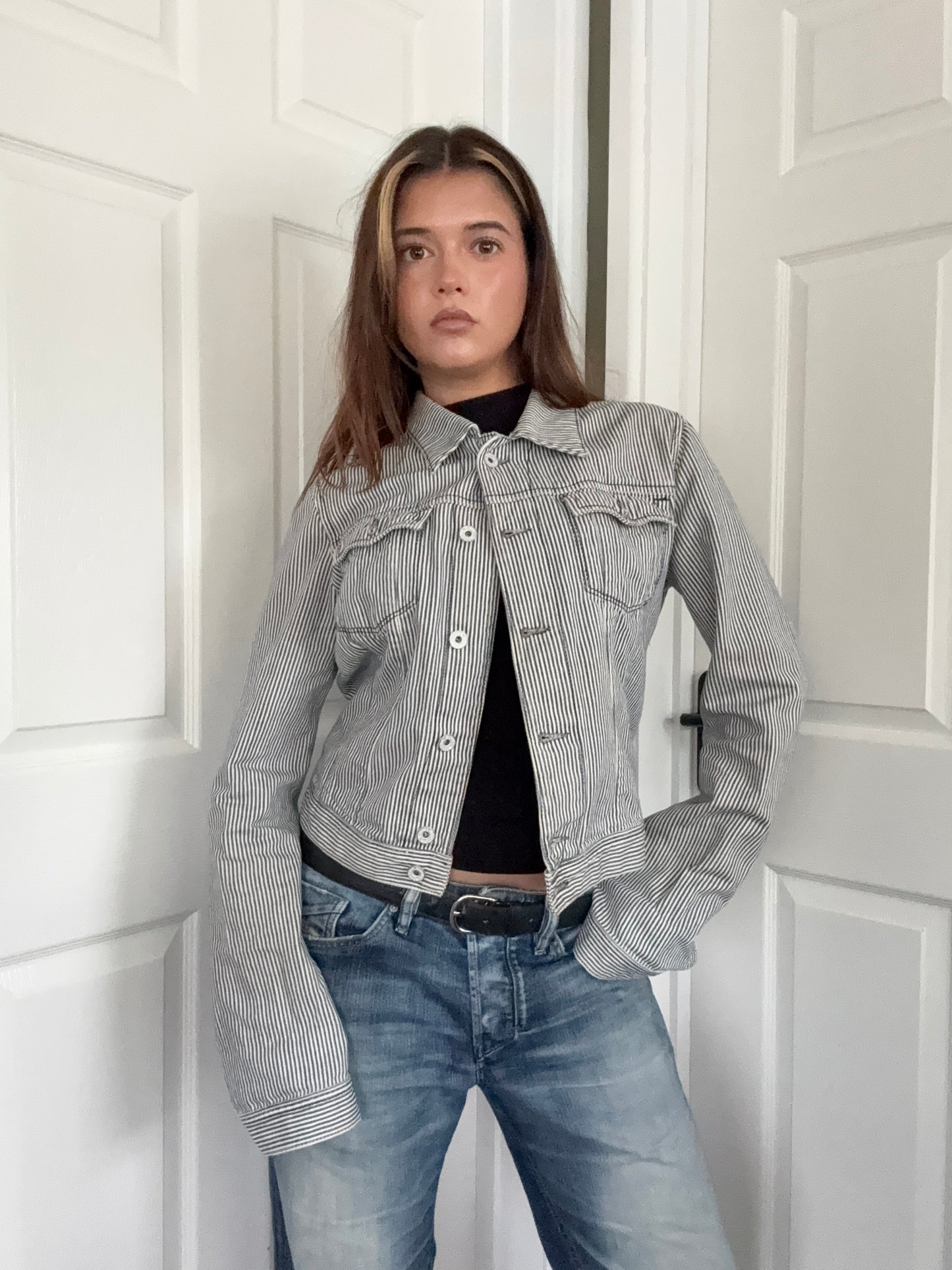 Diesel Pinstripe Denim Jacket (S)