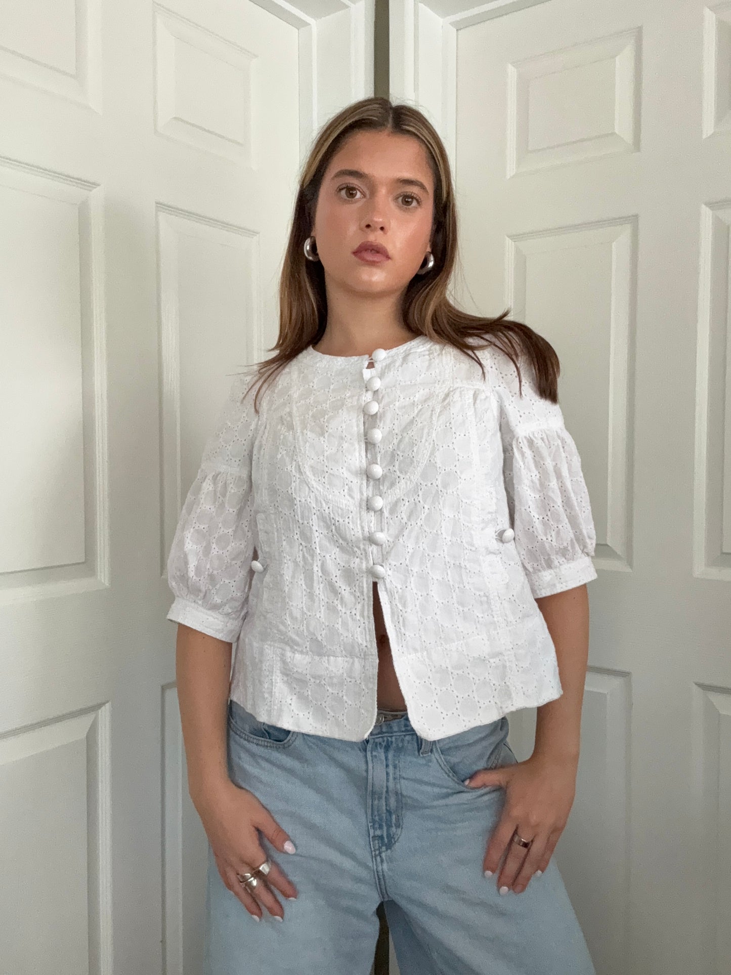 White Summer Peacoat (UK10)
