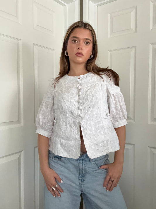White Summer Peacoat (UK10)