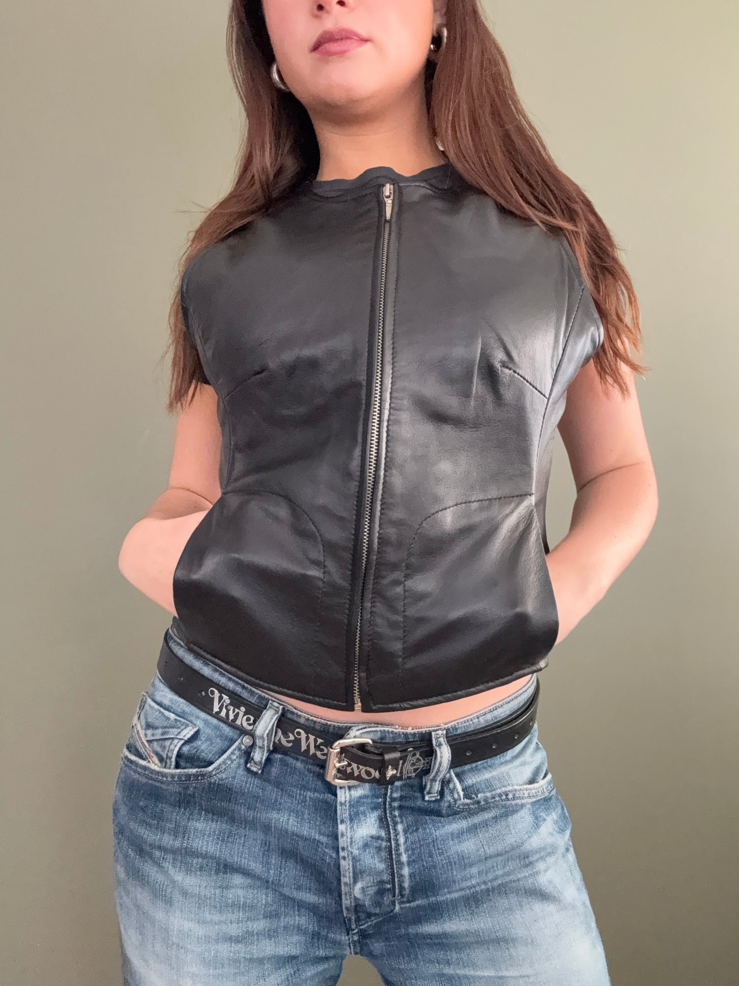 Leather Waistcoat (UK10)