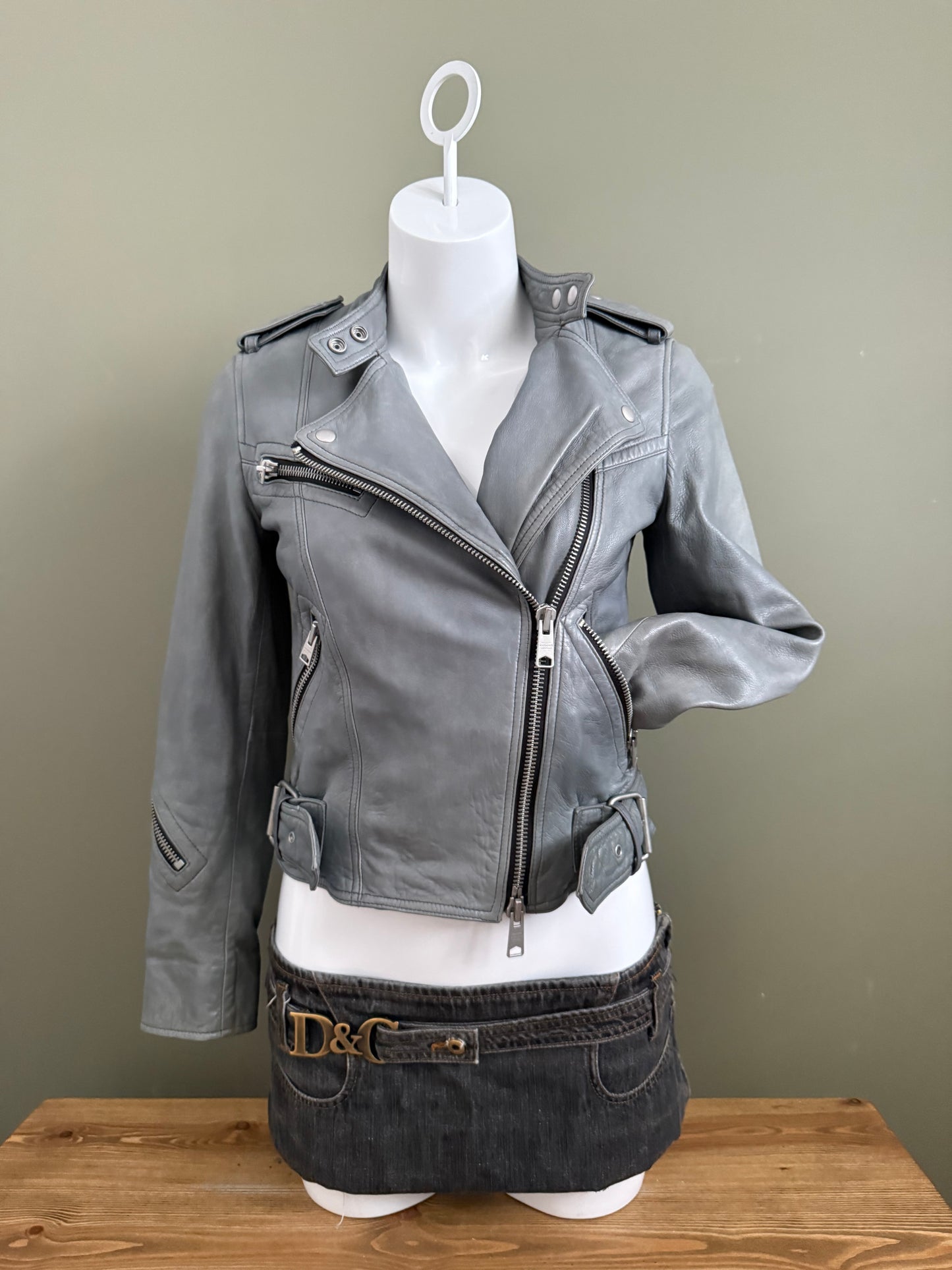 Allsaints Leather Biker Jacket (UK6)